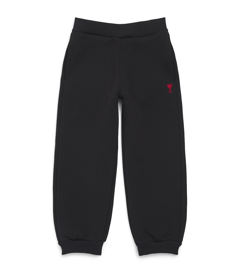 AMI Paris Cotton Ami de Coeur Sweatpants (4-12 Years) : Noir