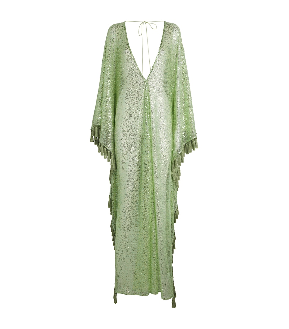 Taller Marmo Womens Sequin Absolutely OOO Kaftan Acid Green