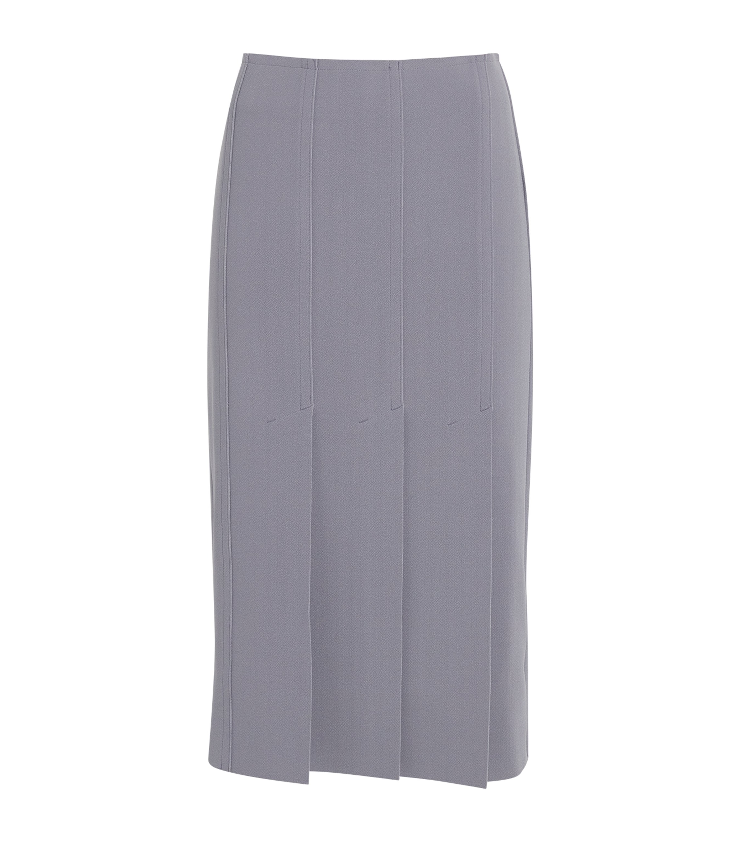 Birrot Womens Lay 2 Pleated Midi Skirt Lilac Grey