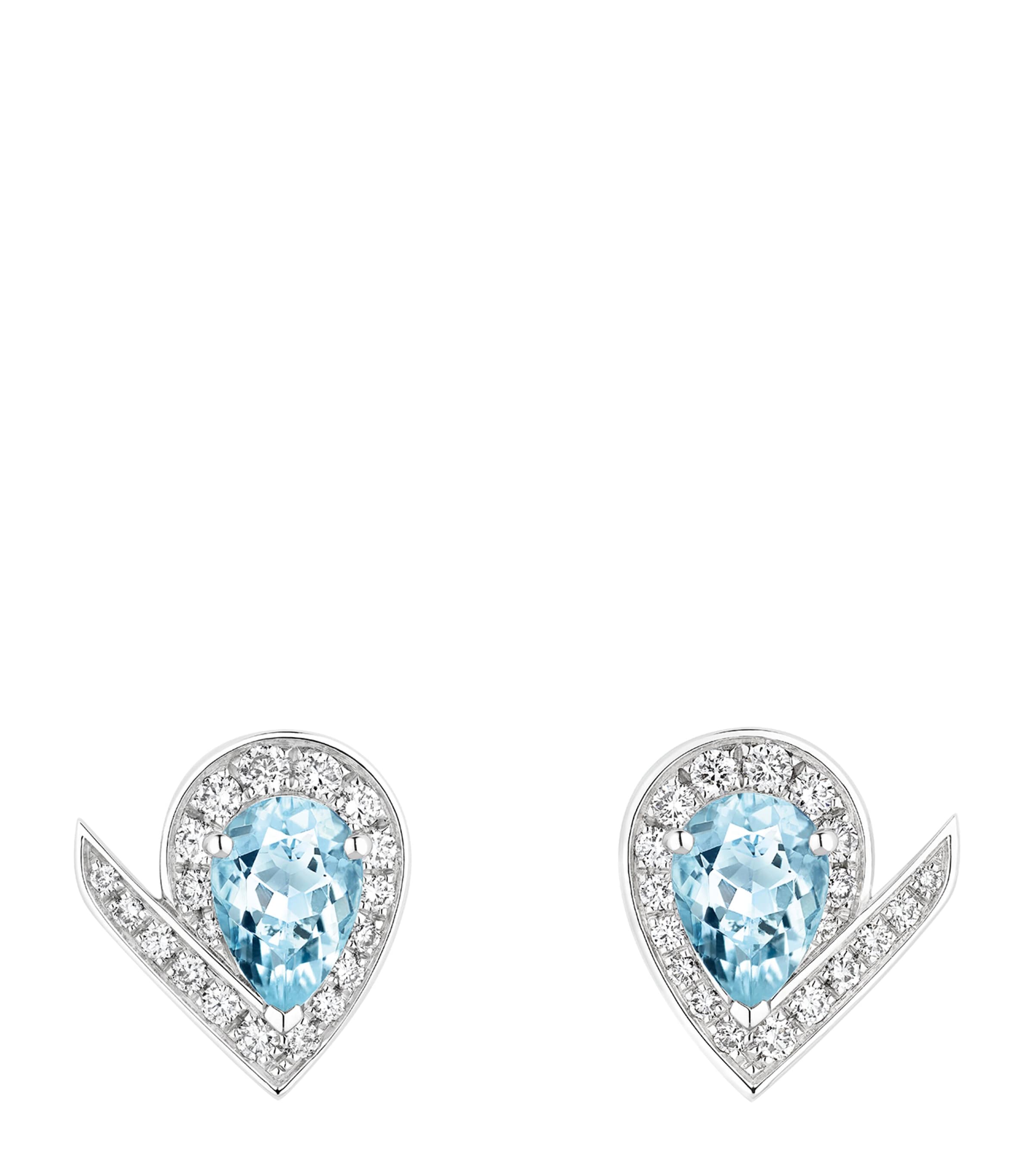 Chaumet White Gold, Diamond and Aquamarine Joséphine Aigrette Stud Earrings White Gold