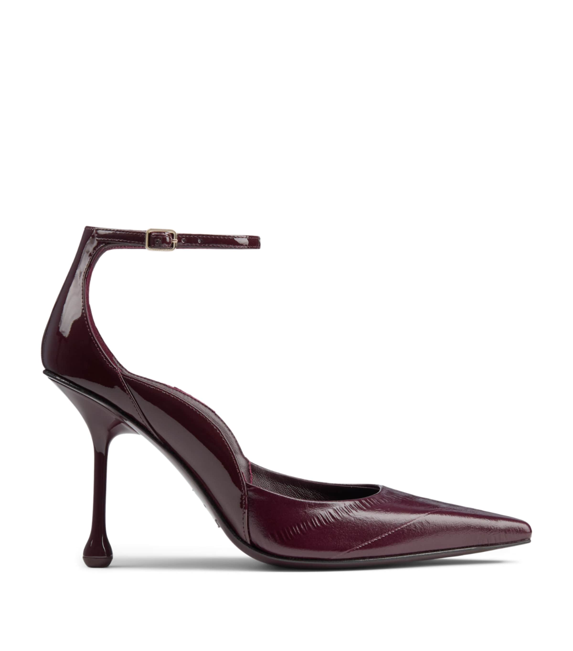 Jimmy Choo Quinci 95 Patent Leather Pumps Deep Merlot