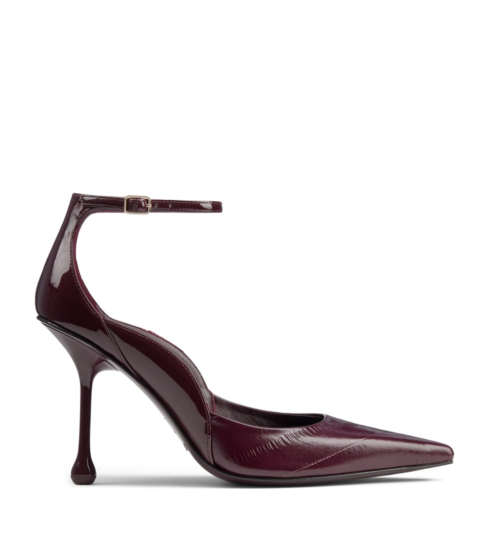 Jimmy Choo Quinci 95 Patent Leather Pumps Deep Merlot