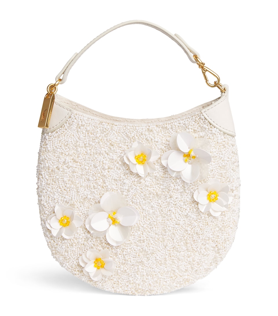 Polo Ralph Lauren Embellished Floral Pouch Bag Frosting