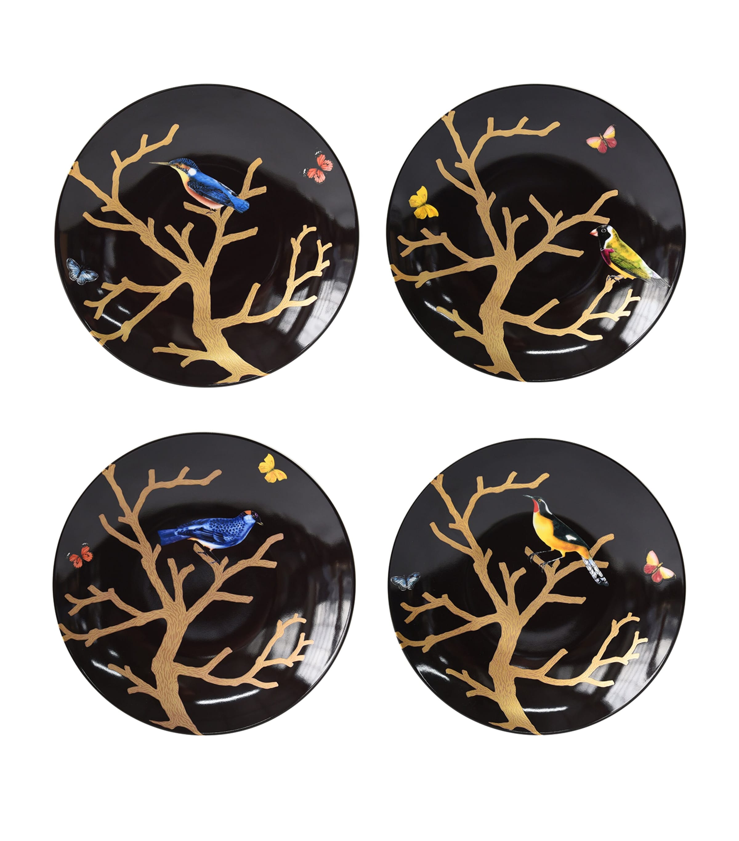 Bernardaud Set of 4 Aux Oiseaux Dessert Plates ( 21cm) Multicolore