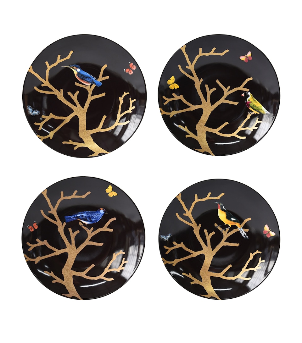 Bernardaud Set of 4 Aux Oiseaux Dessert Plates ( 21cm) Multicolore