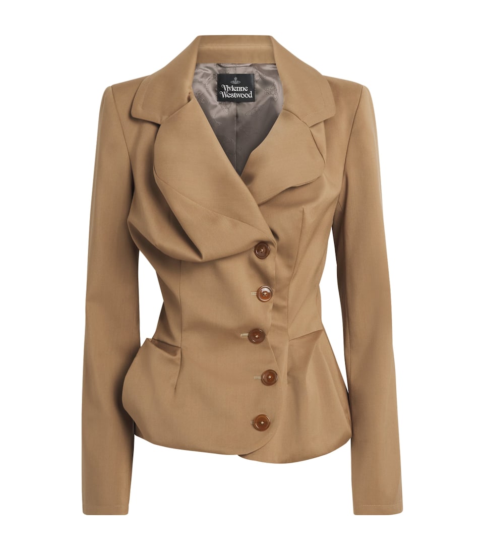 Vivienne Westwood Womens Virgin Wool Drunken Jacket Camel