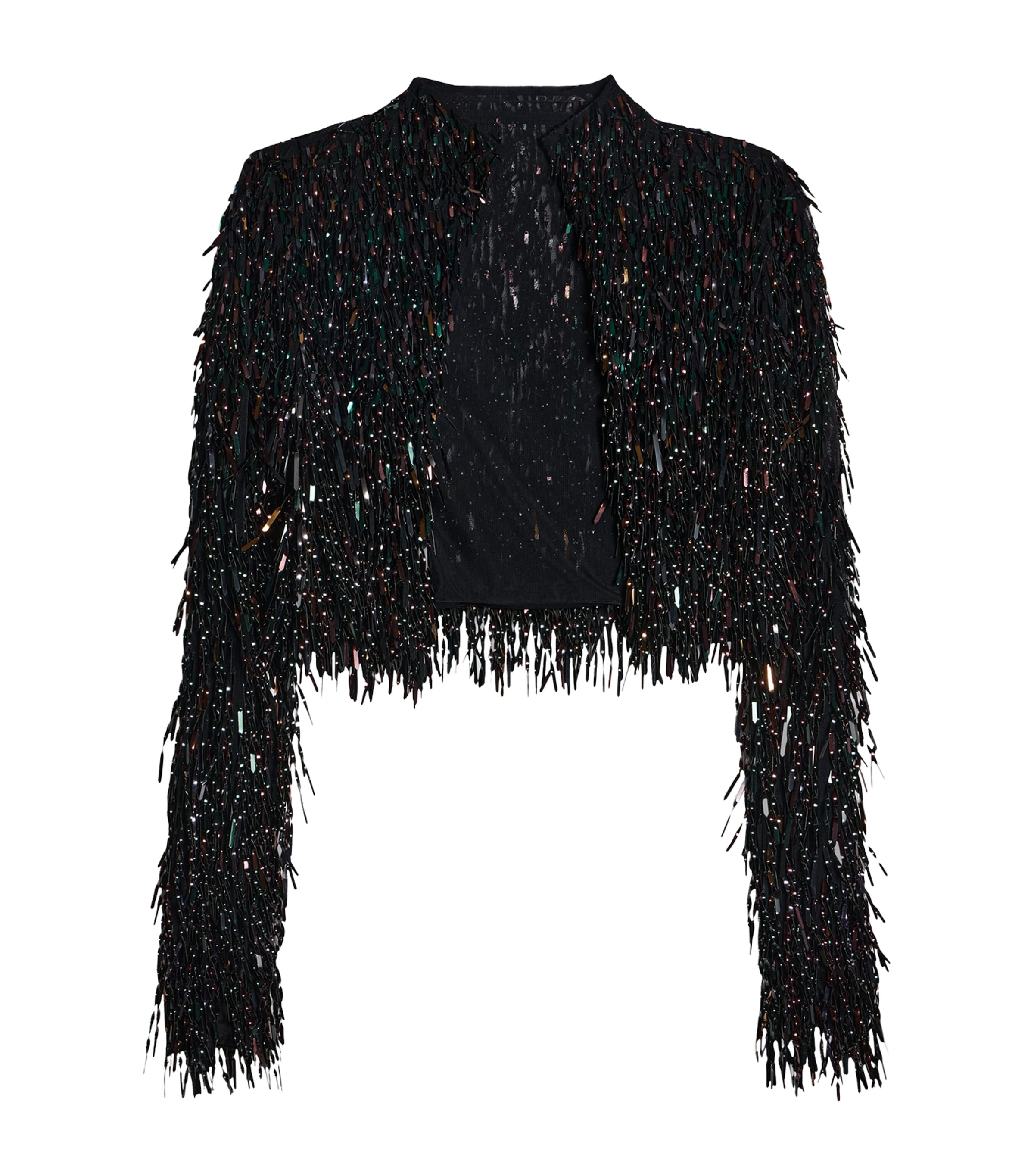 Schiaparelli Womens Embellished Cropped Jacket Black