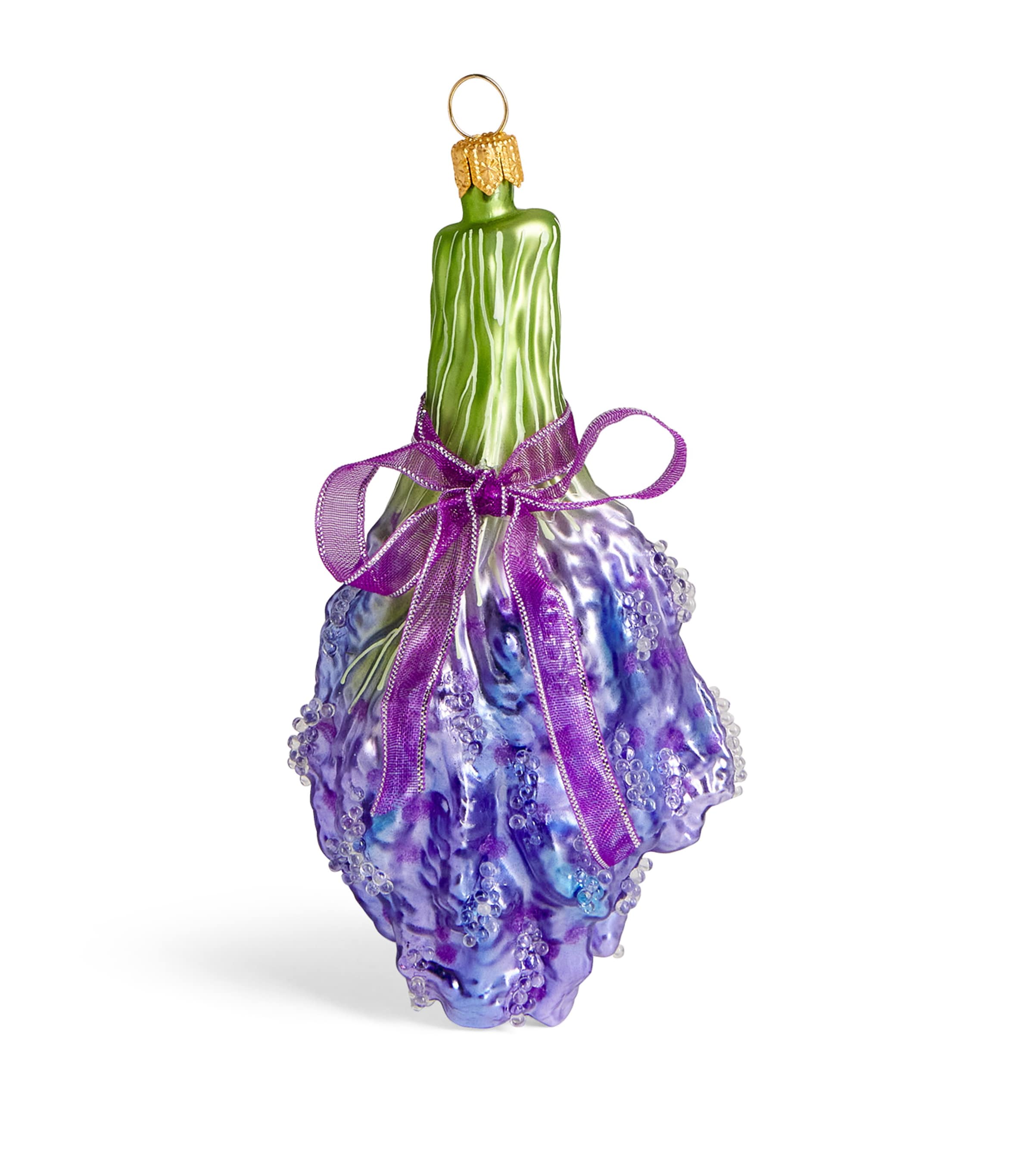 Harrods Glass Lavender Bouquet Tree Decoration