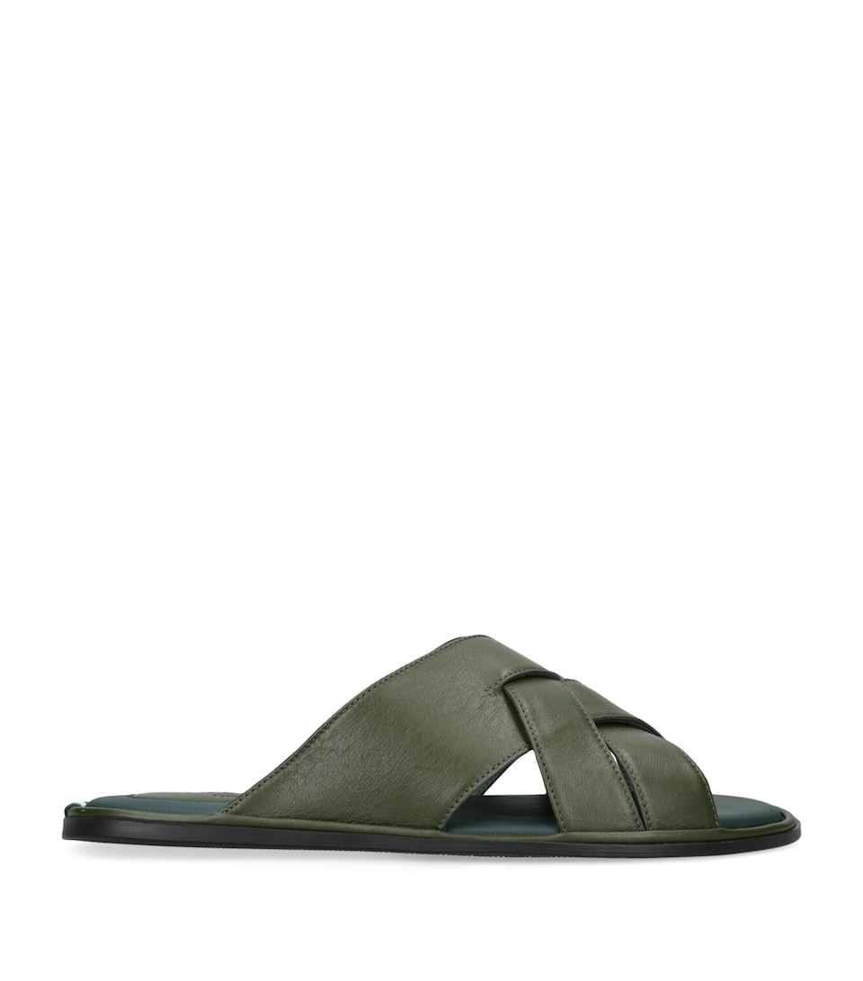 Leather Cross-Strap Sandals