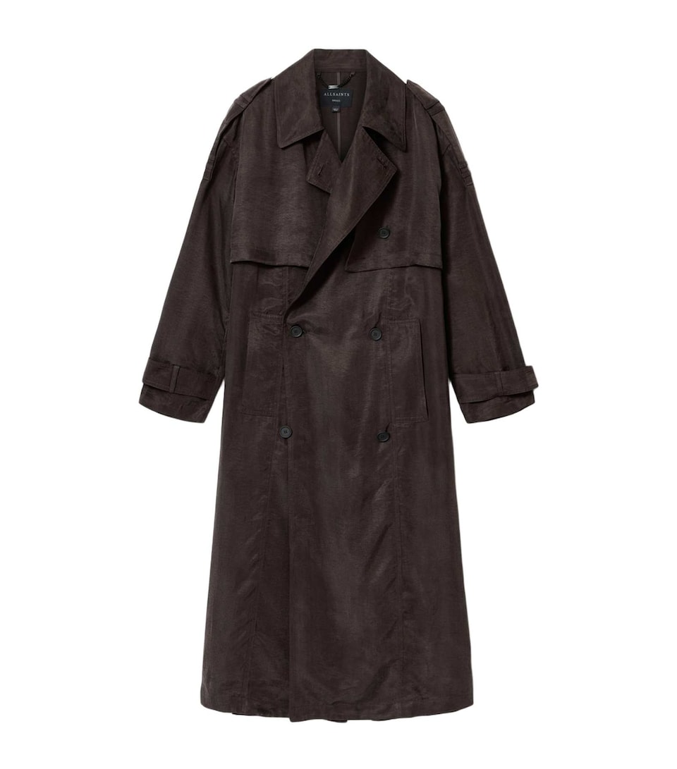 AllSaints Womens Linnie Trench Coat Torte Brown