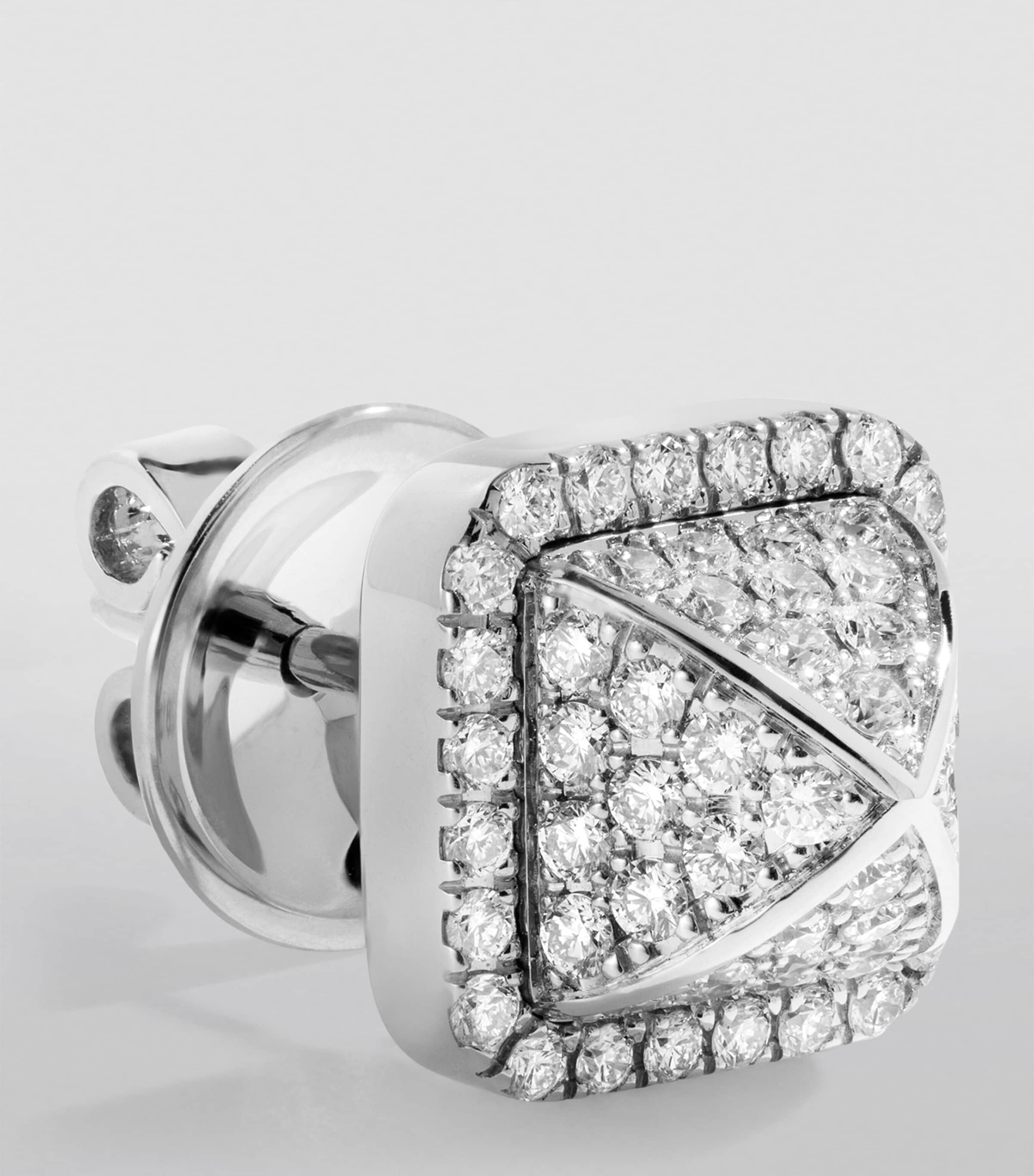 White Gold and Diamond Cleo Pyramid Earrings