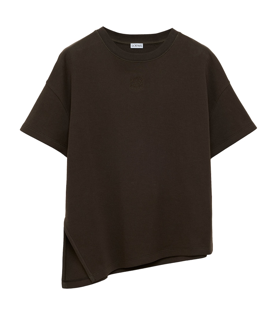 LOEWE Womens Asymmetric T-Shirt Brown