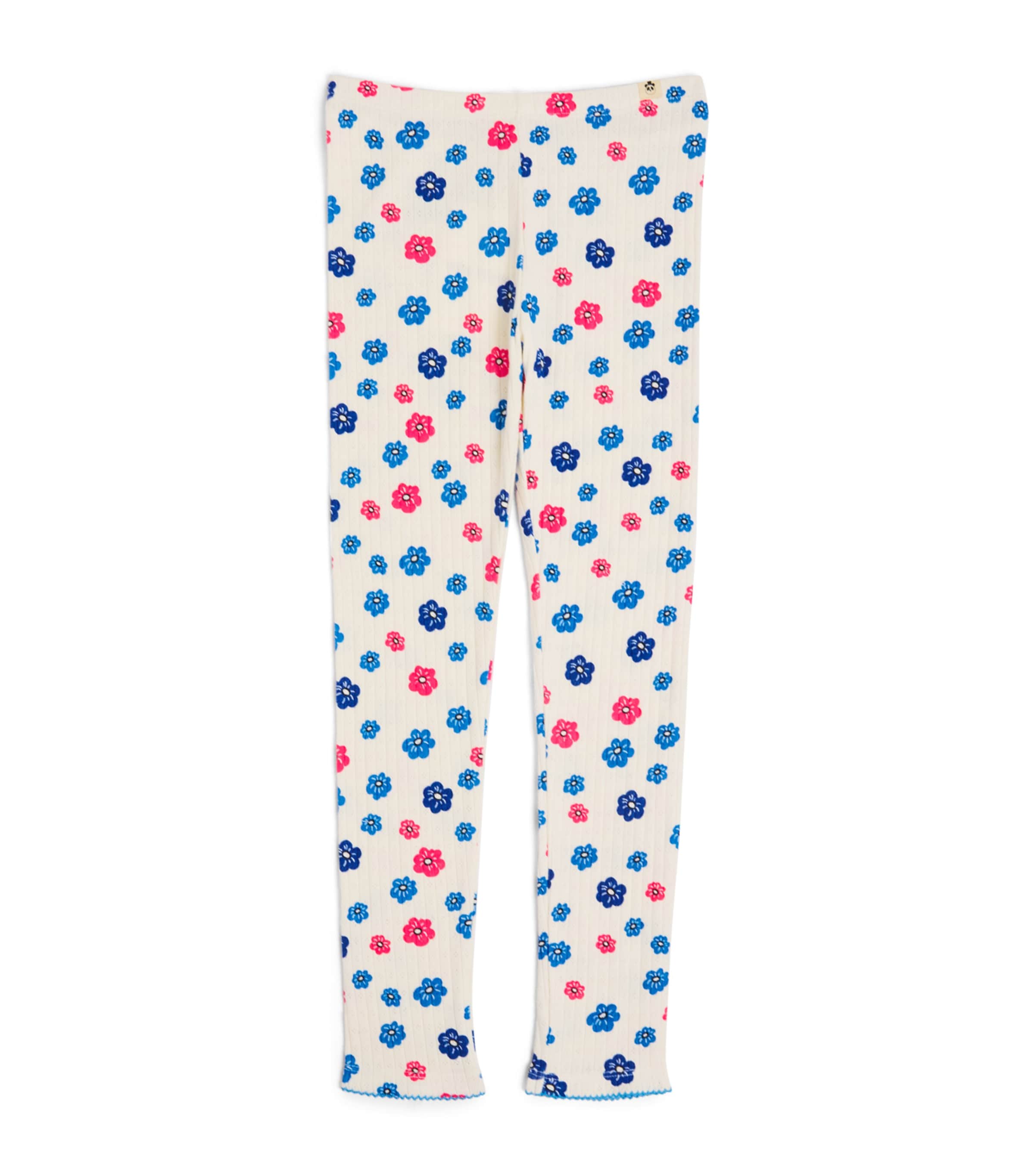 Mini Rodini Pointelle Jersey Floral Leggings (3-11 Years)