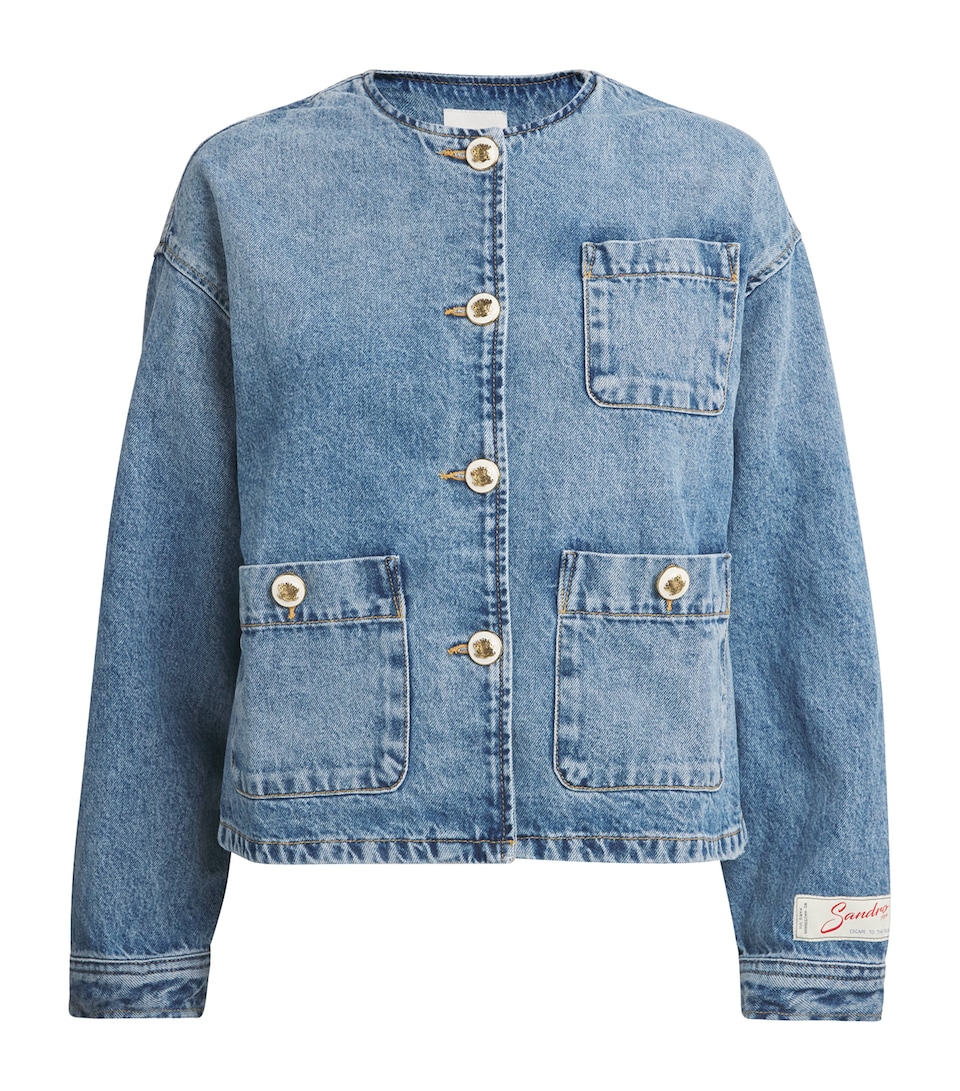 Round-Neck Denim Jacket