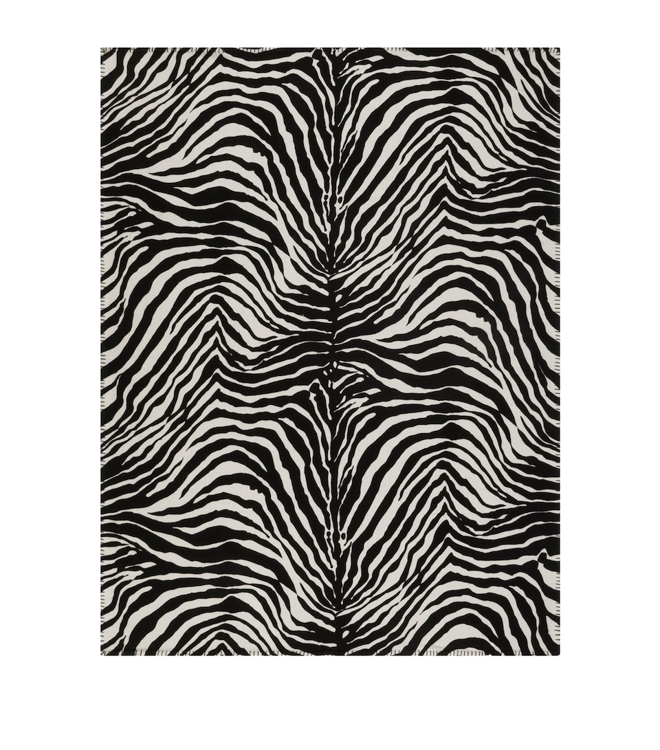 Dolce&Gabbana Casa Wool-Silk Zebra Print Blanket (140cm x 180cm) Zebra