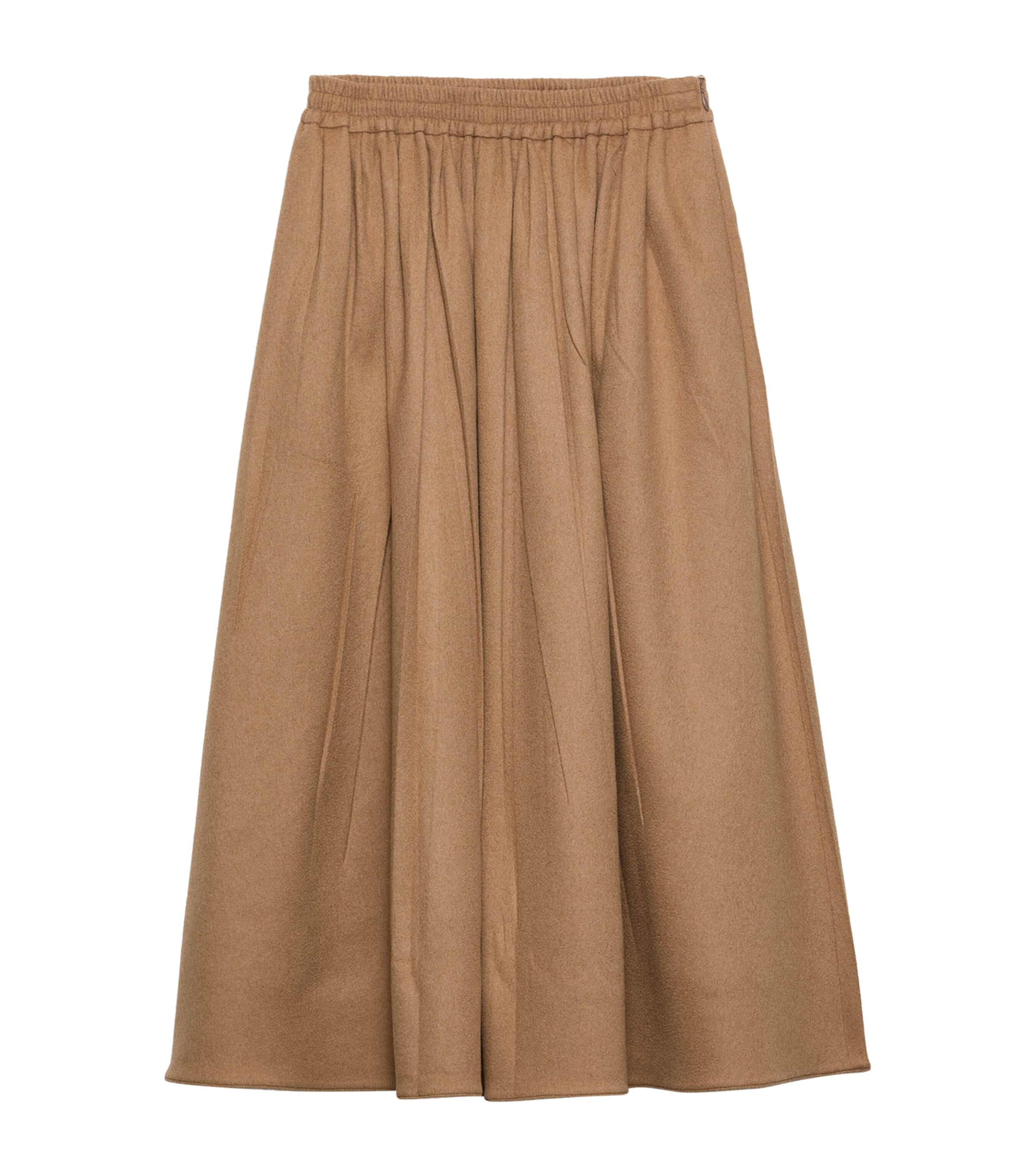 Prada Womens Camel Hair Circle Midi Skirt Brown