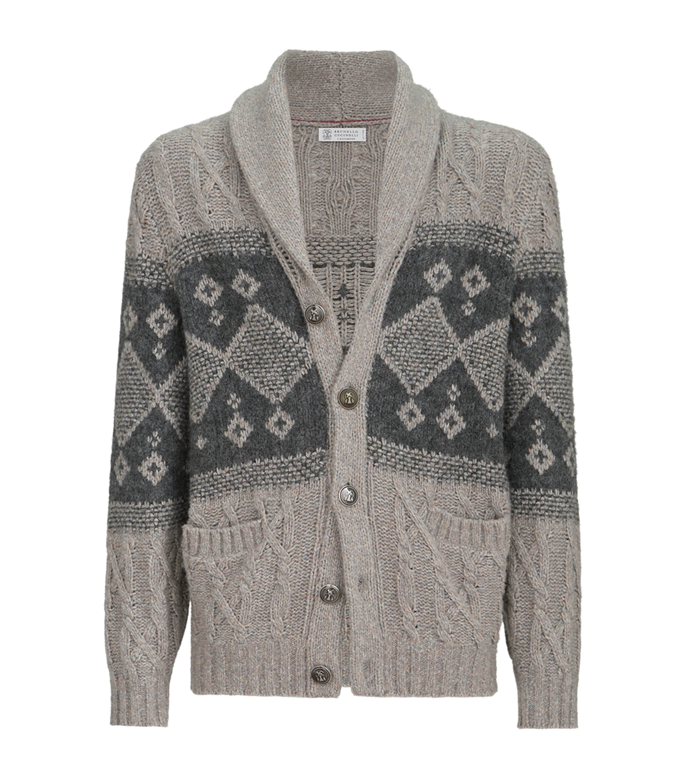 Brunello Cucinelli Mens Virgin Wool-Silk-Cashmere Cardigan