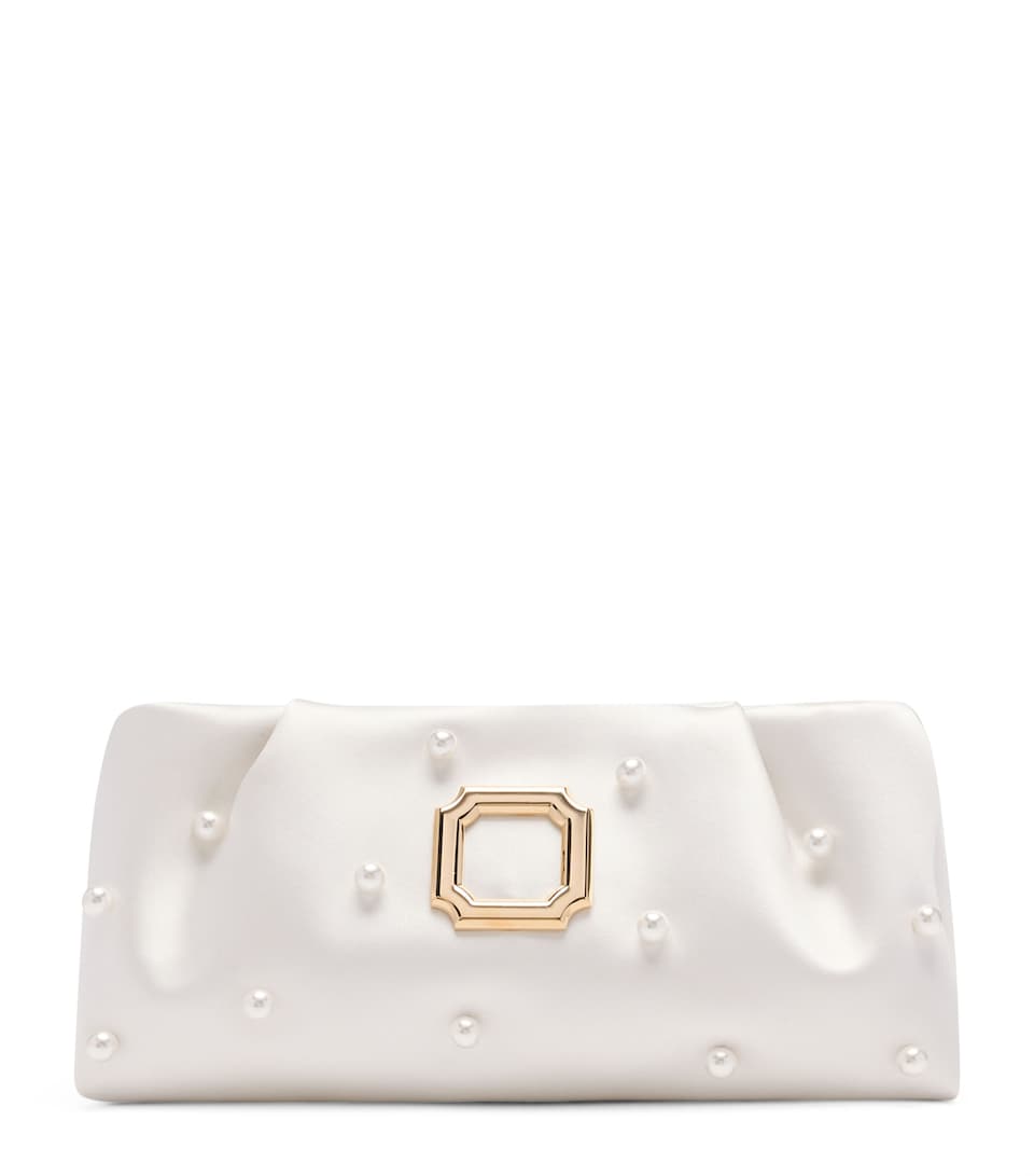 Satin Embellished Vittoria Clutch Bag
