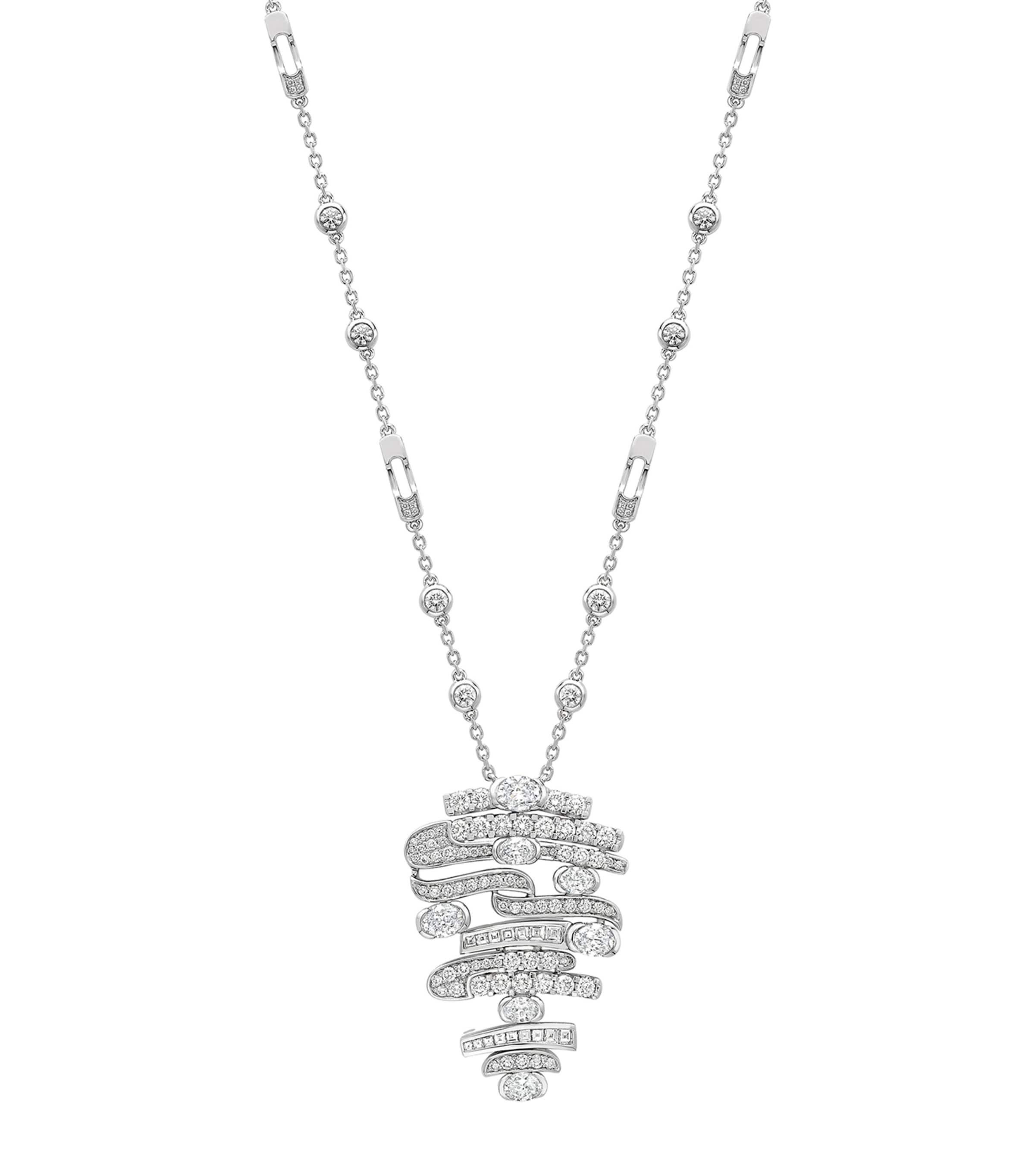 Boodles Platinum and Diamond Play of Light Large Pendant Necklace Platinum