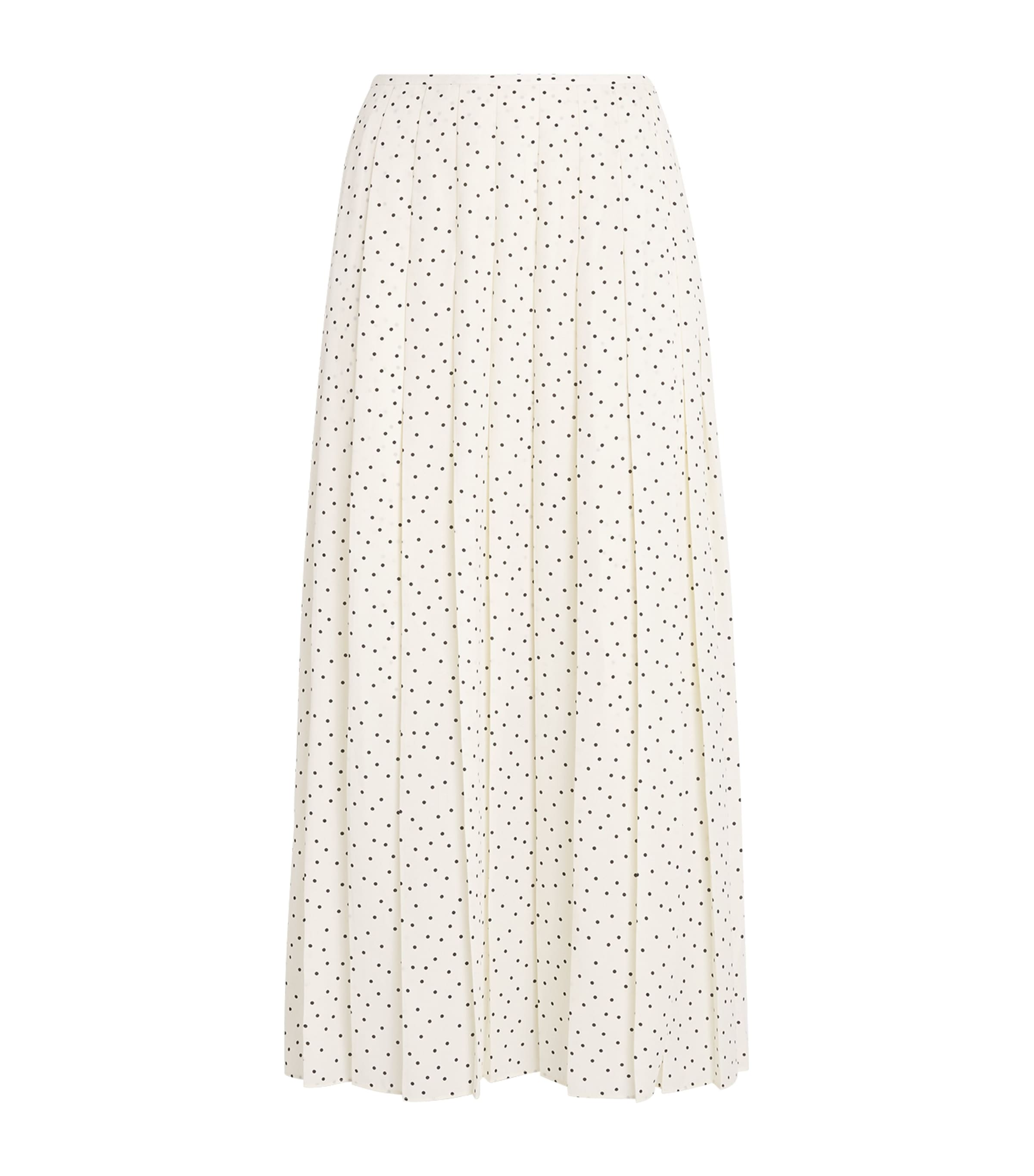 Theory Womens Polka-Dot Pleated Midi Skirt Chk Ivory Multi