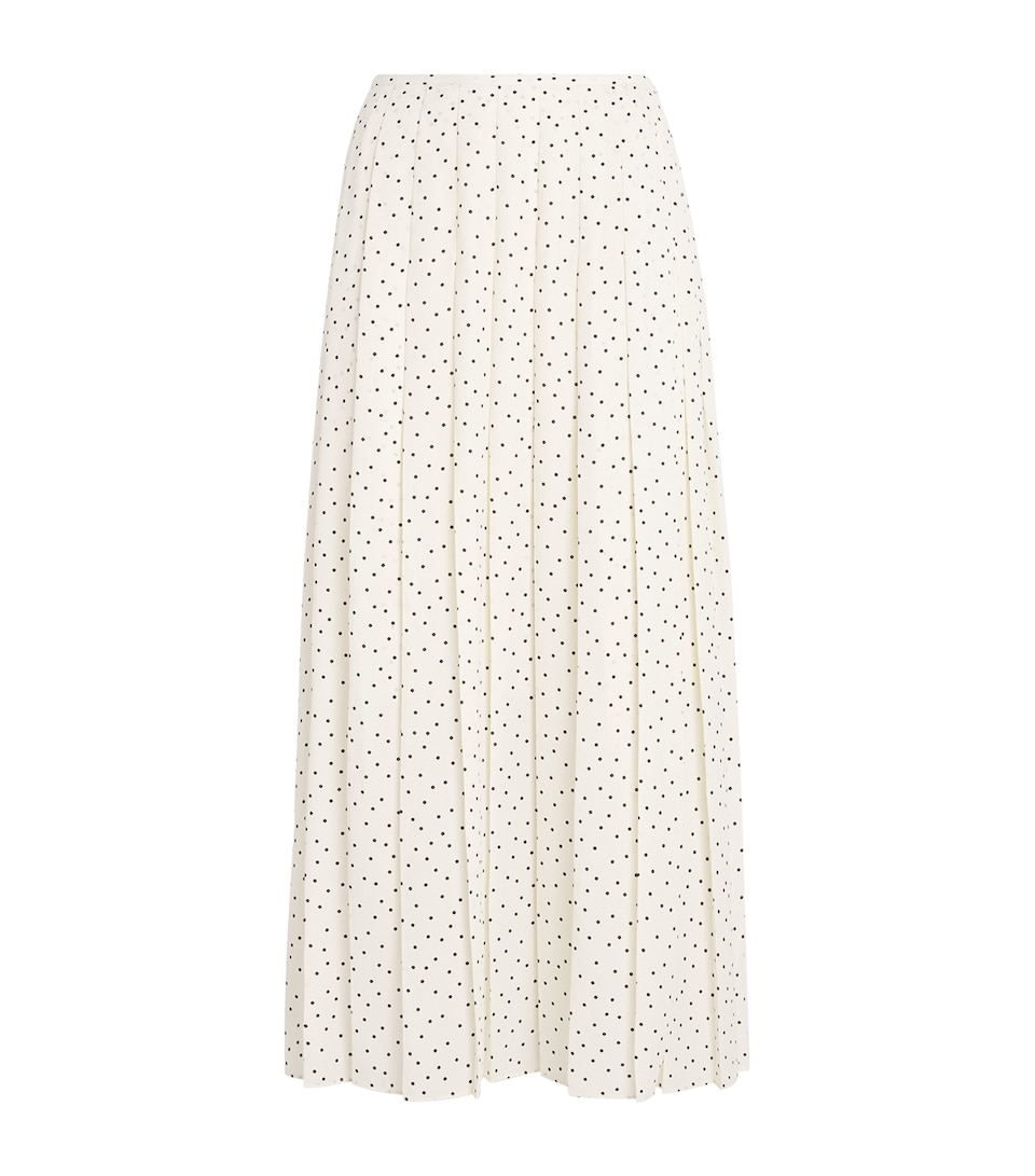Theory Womens Polka-Dot Pleated Midi Skirt Chk Ivory Multi