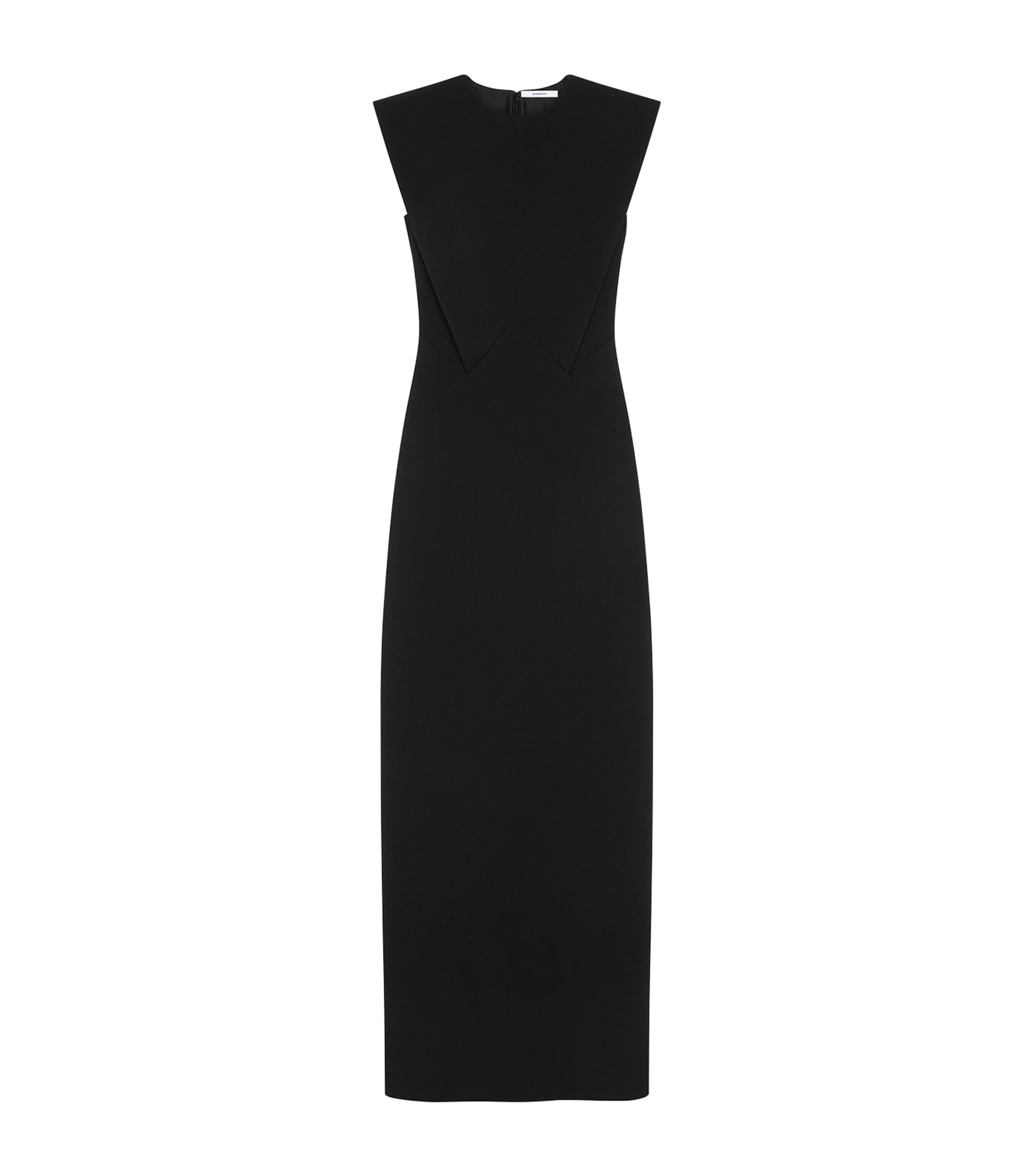 Wool-Blend Structured Maxi Dress