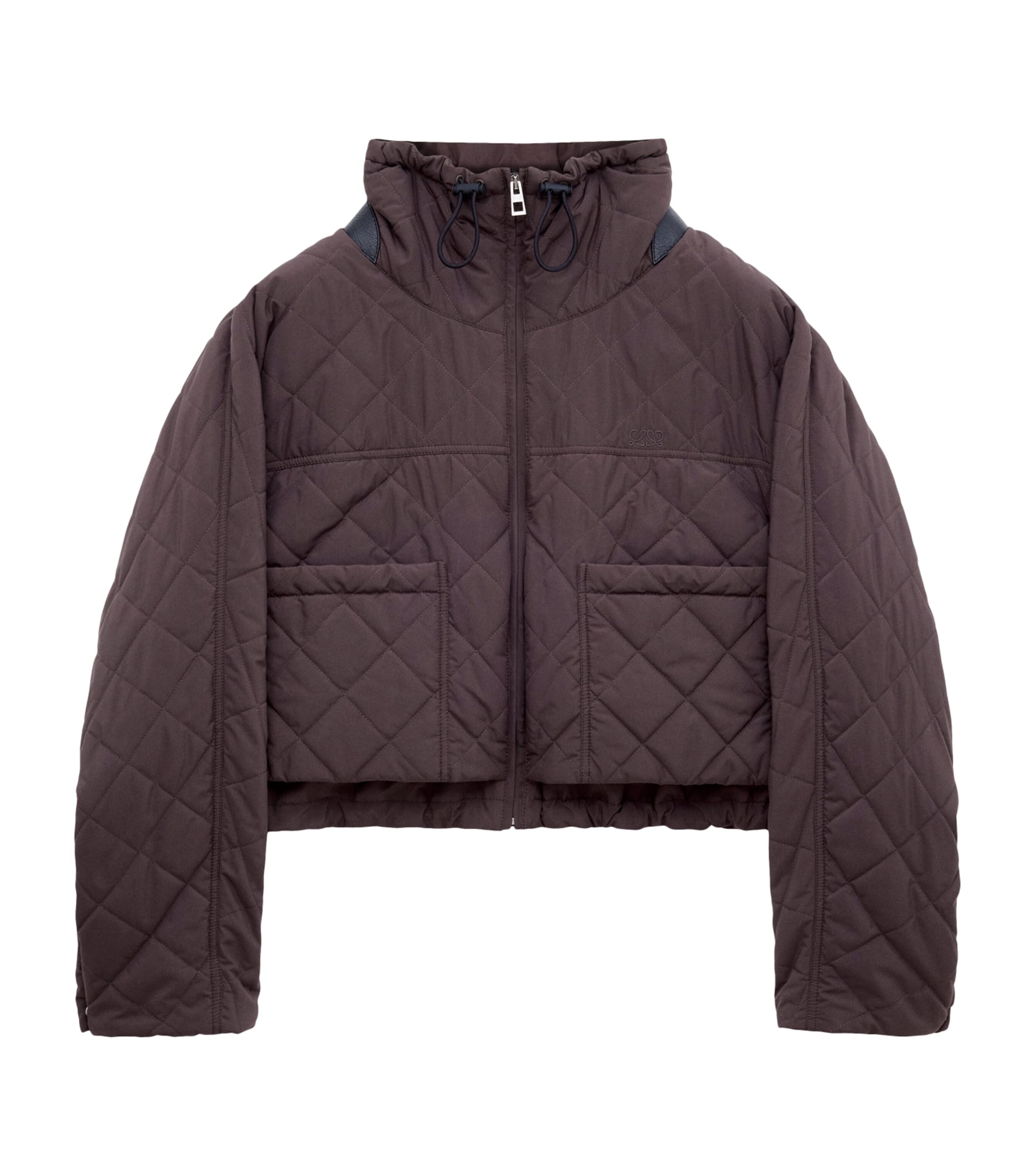 LOEWE Womens Technical Quilted Jacket Brown