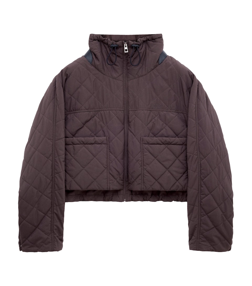 LOEWE Womens Technical Quilted Jacket Brown