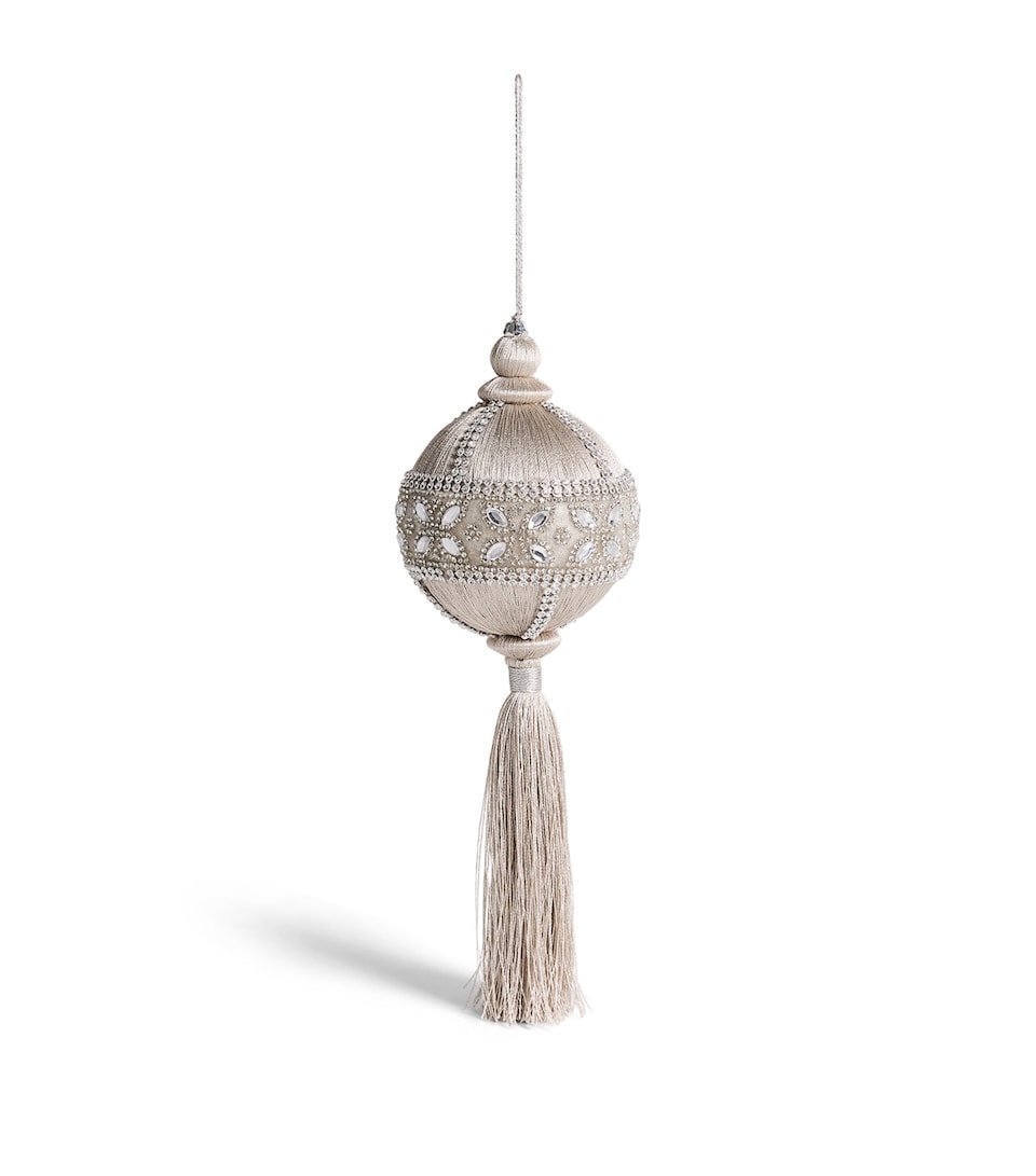 Tinker Tailor Crystal-Embellished Tassel Bauble Pale Slv & Slv