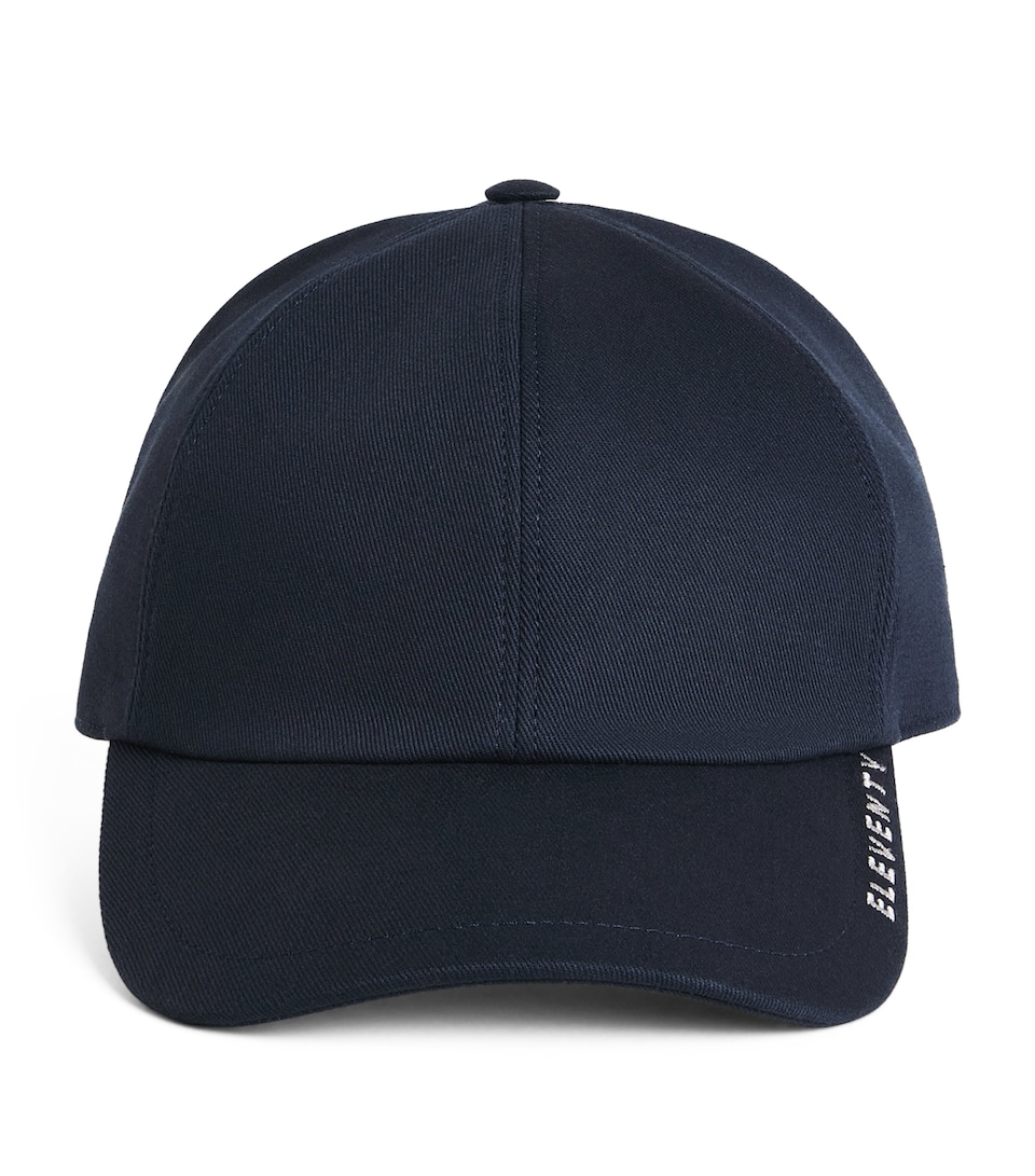 Eleventy Embroidered Logo Baseball Cap Blu