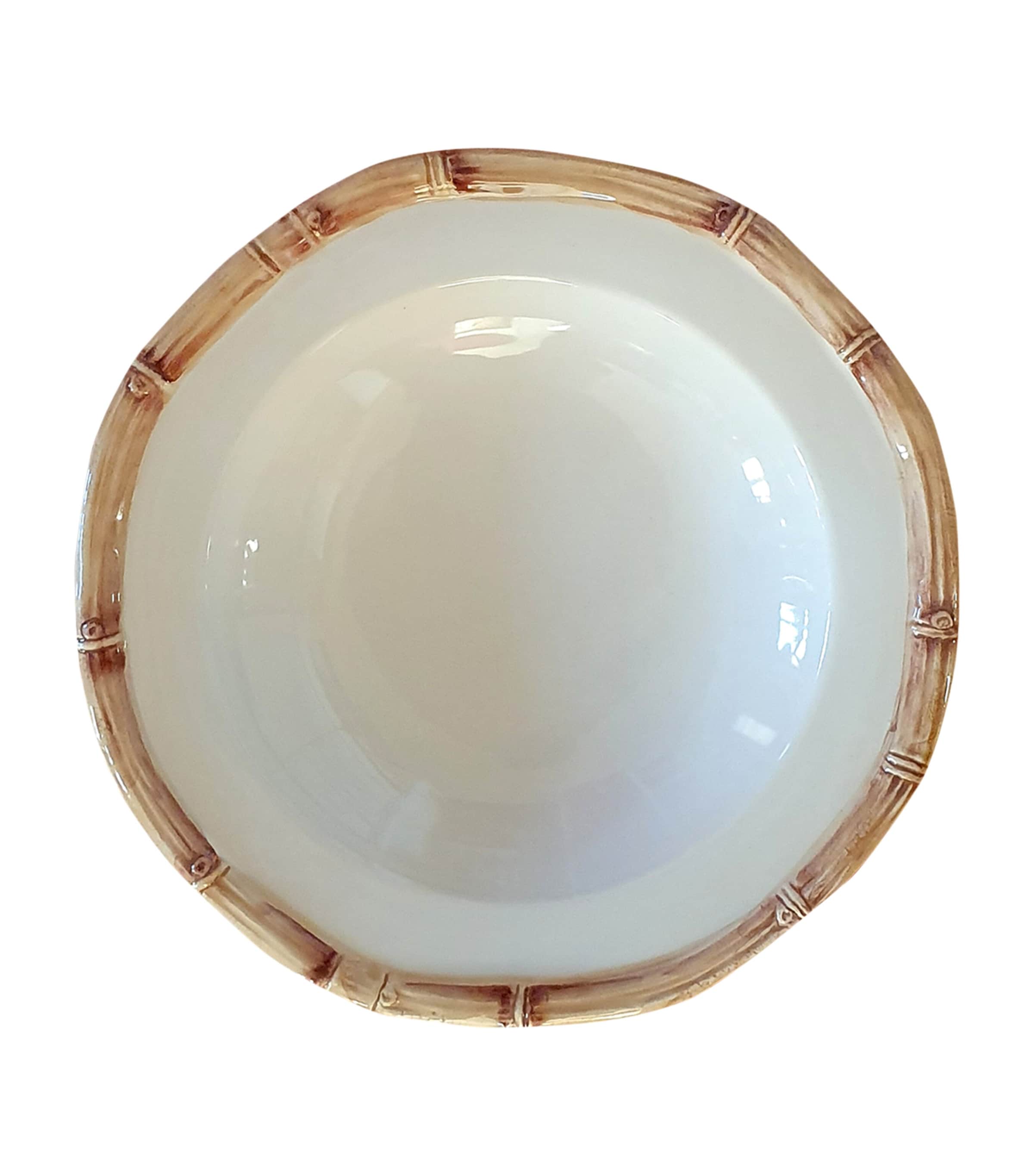 Les-Ottomans Ceramic Bamboo Bowl (25cm) Brown