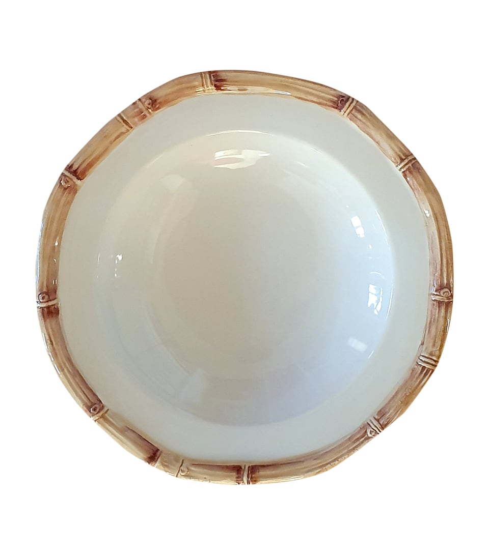 Les-Ottomans Ceramic Bamboo Bowl (25cm) Brown