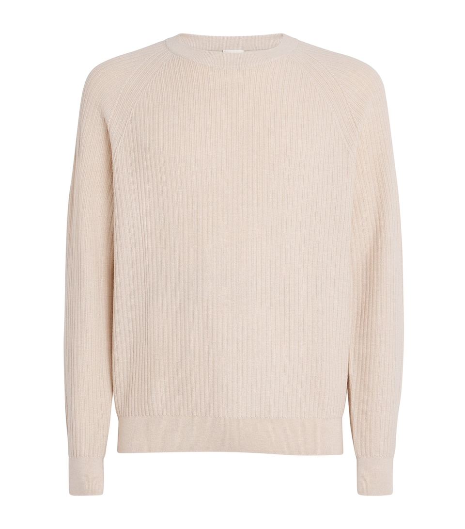 Merino-Cotton Crew-Neck Sweater