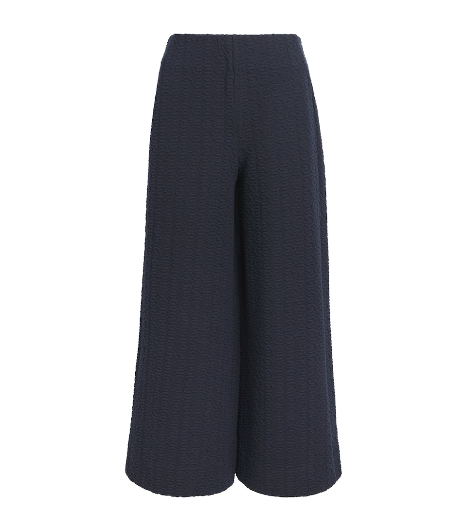 ME+EM Womens Cotton-Blend Textured Cropped Trousers Navy