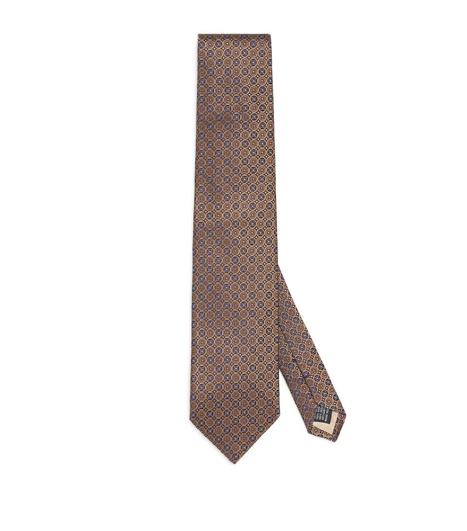 Silk Geometric Jacquard Tie