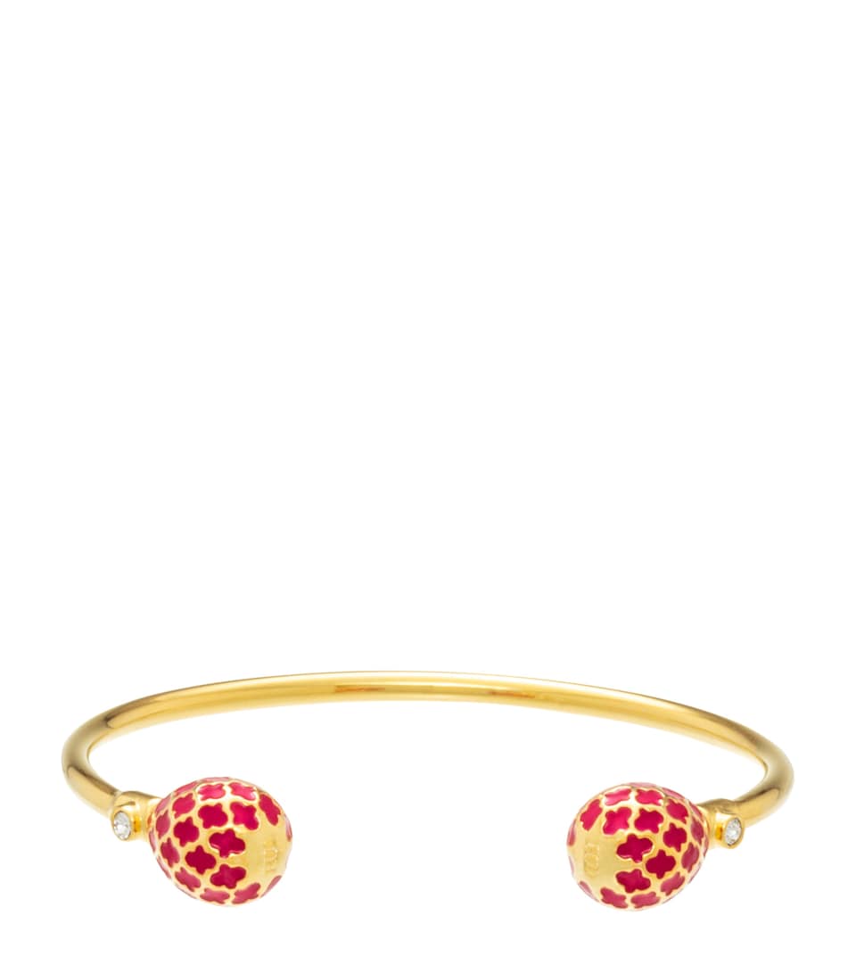 Halcyon Days Gold-Plated Agama Torque Bracelet Pink/gold