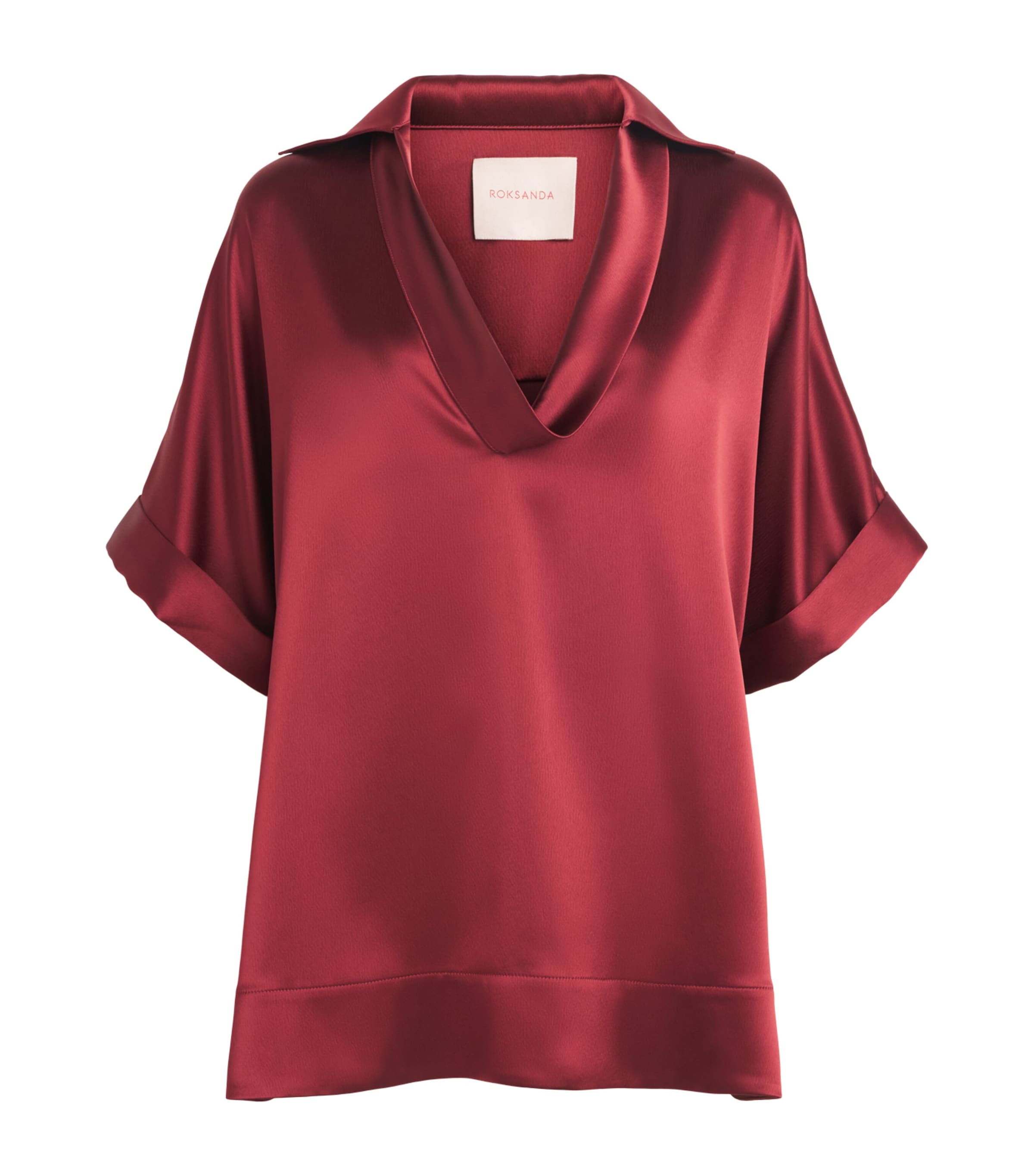 Roksanda Womens Satin Enira Top Deep Burgundy