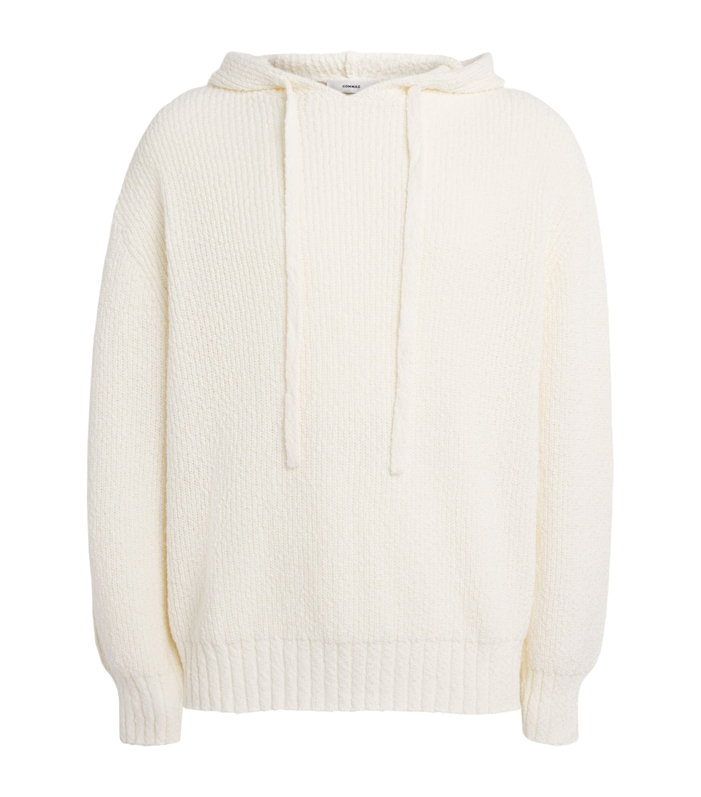 COMMAS Mens Cotton Knit Hoodie White