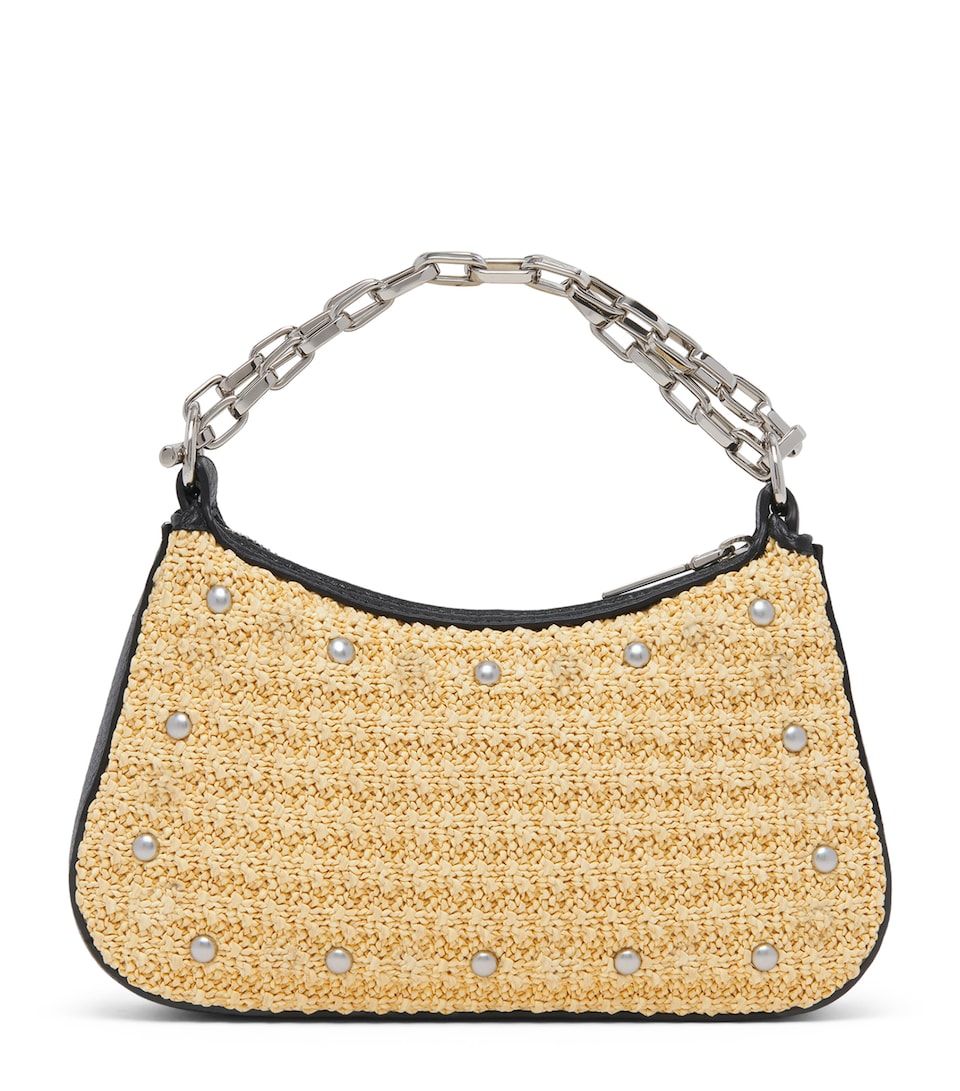 Mini Raffia T-Bar Shoulder Bag