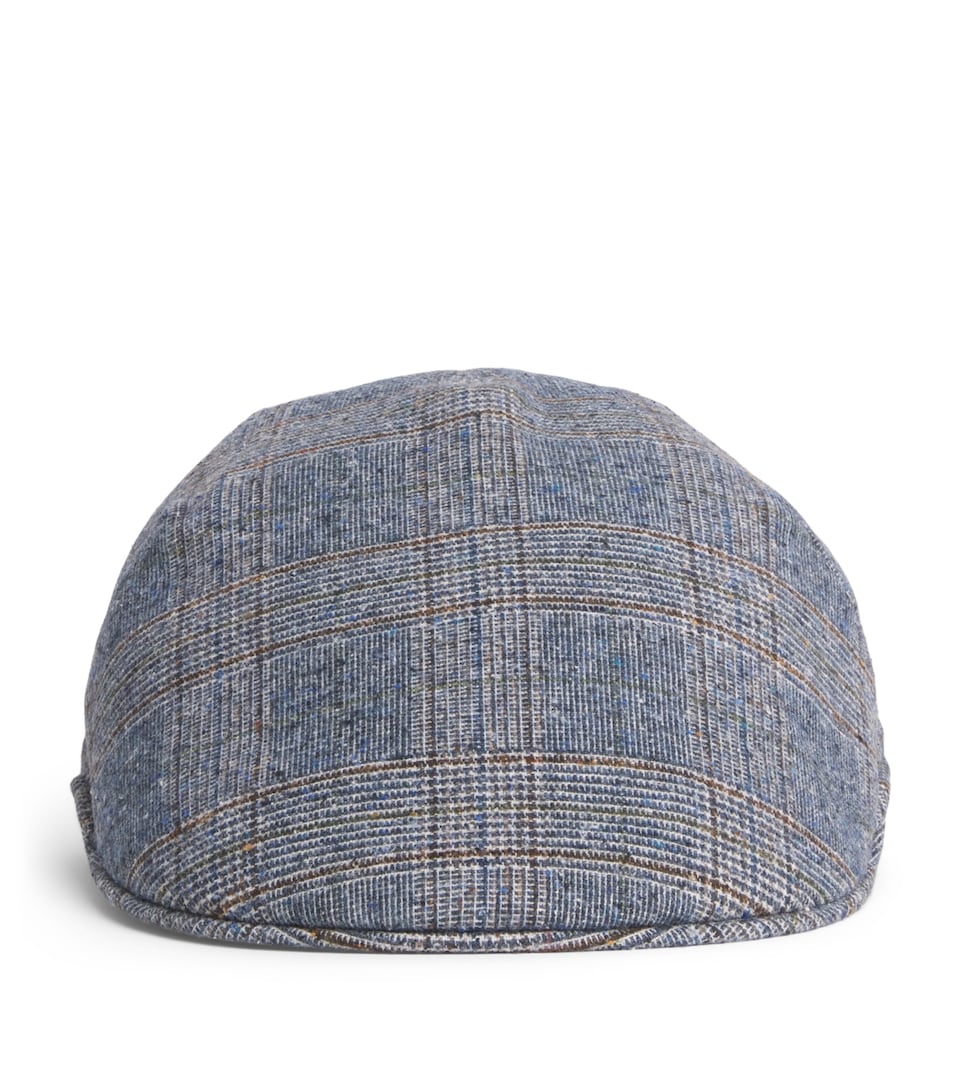Borsalino Prince of Wales Check Parigi Duckbill Flat Cap Jeans