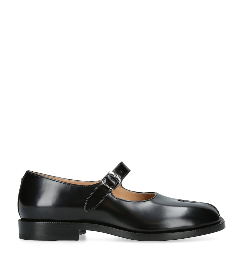 Maison Margiela Leather Tabi Mary Jane Shoes Black