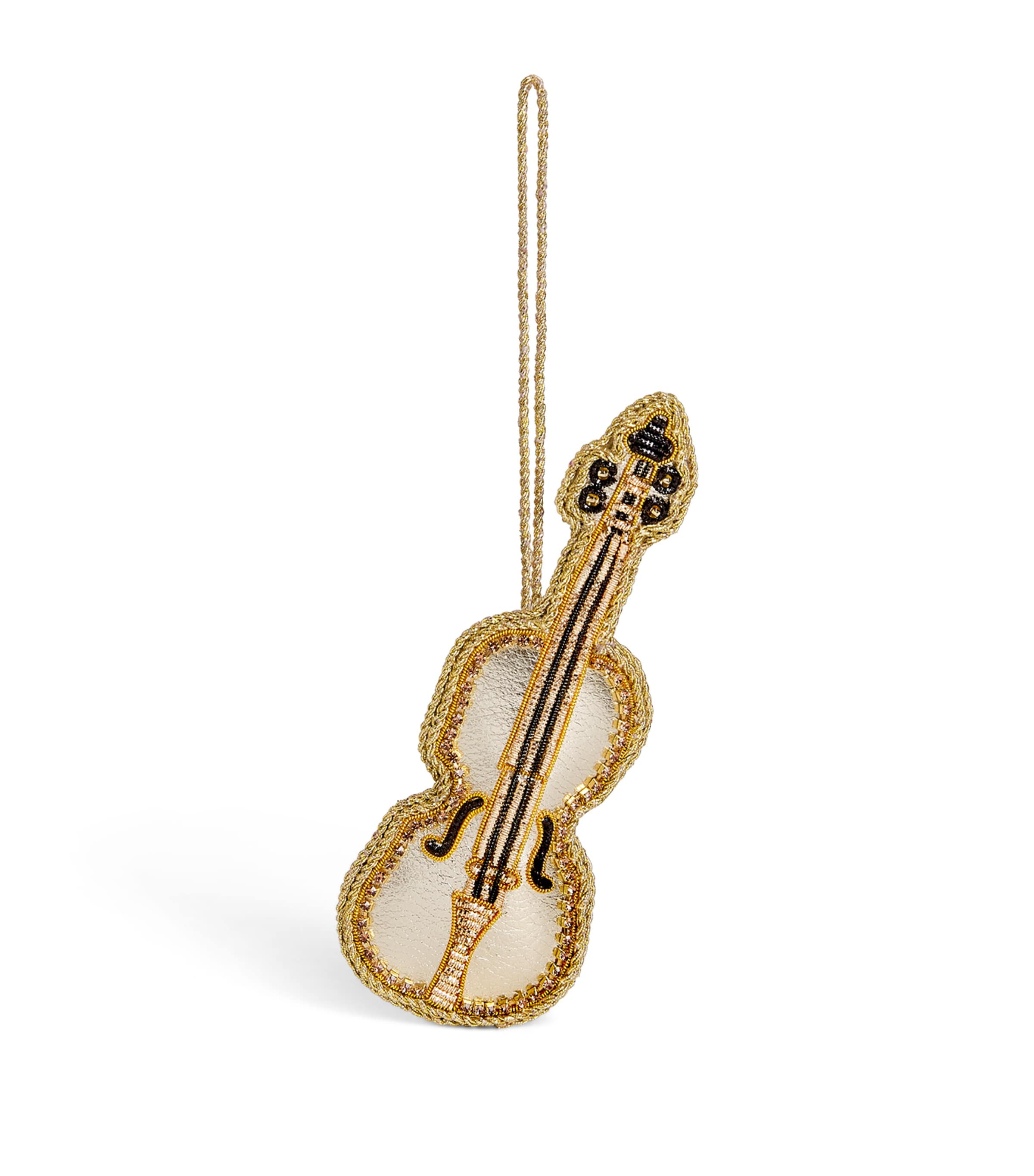 Tinker Tailor Beaded Violin Tree Decoration Gold