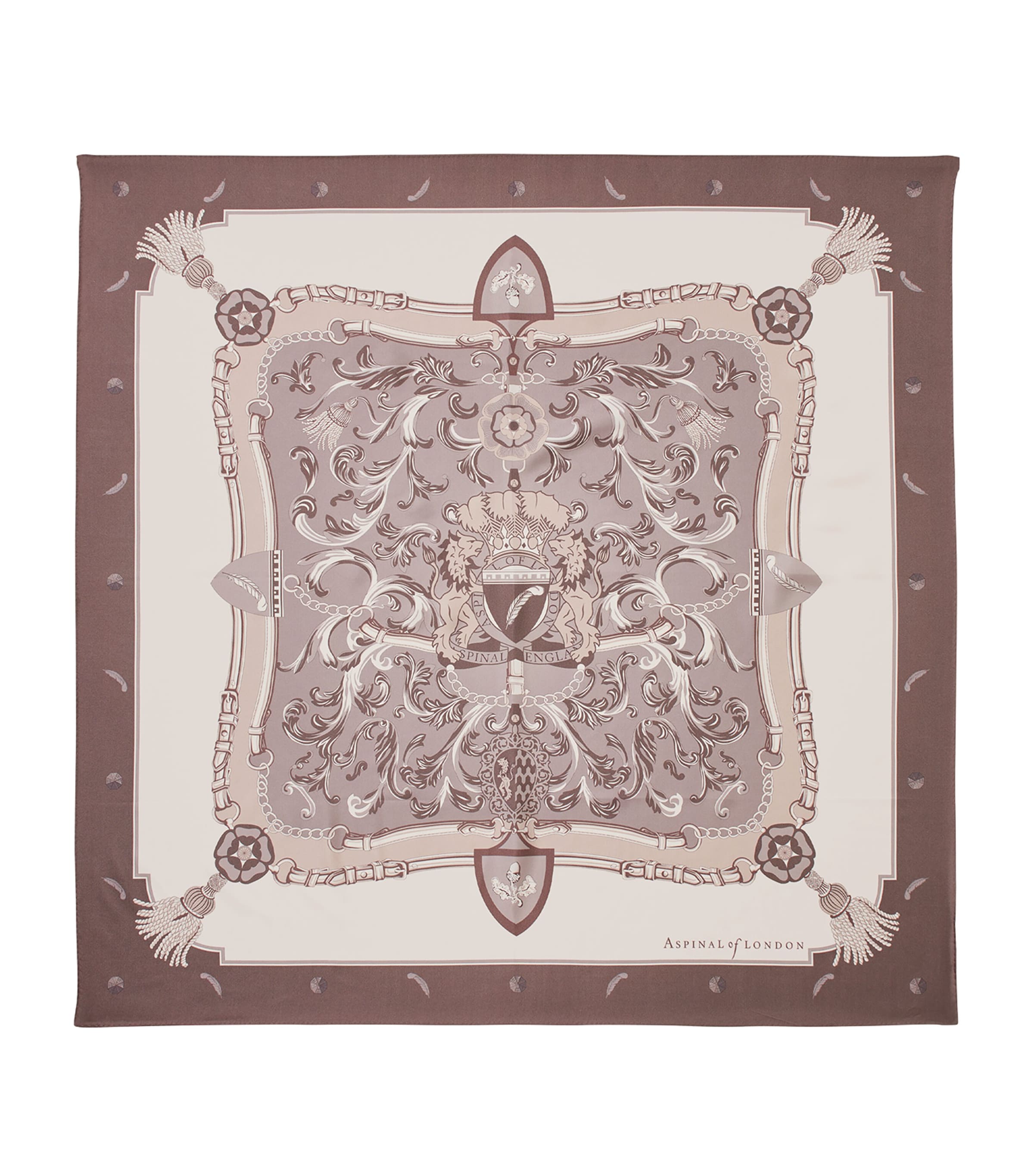 Aspinal Of London Silk Signature Scarf Moleskin