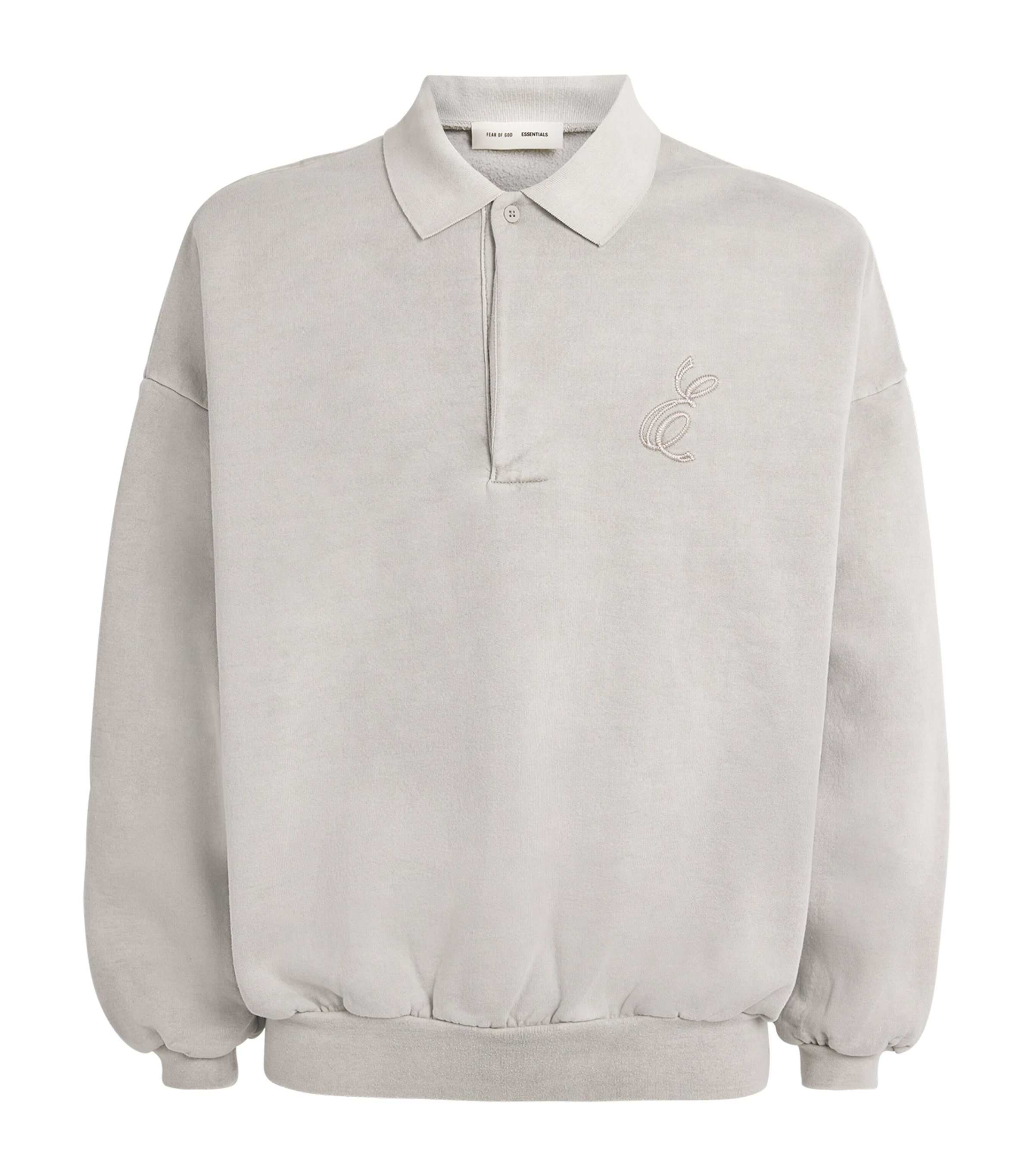 Cotton Script Polo Sweatshirt