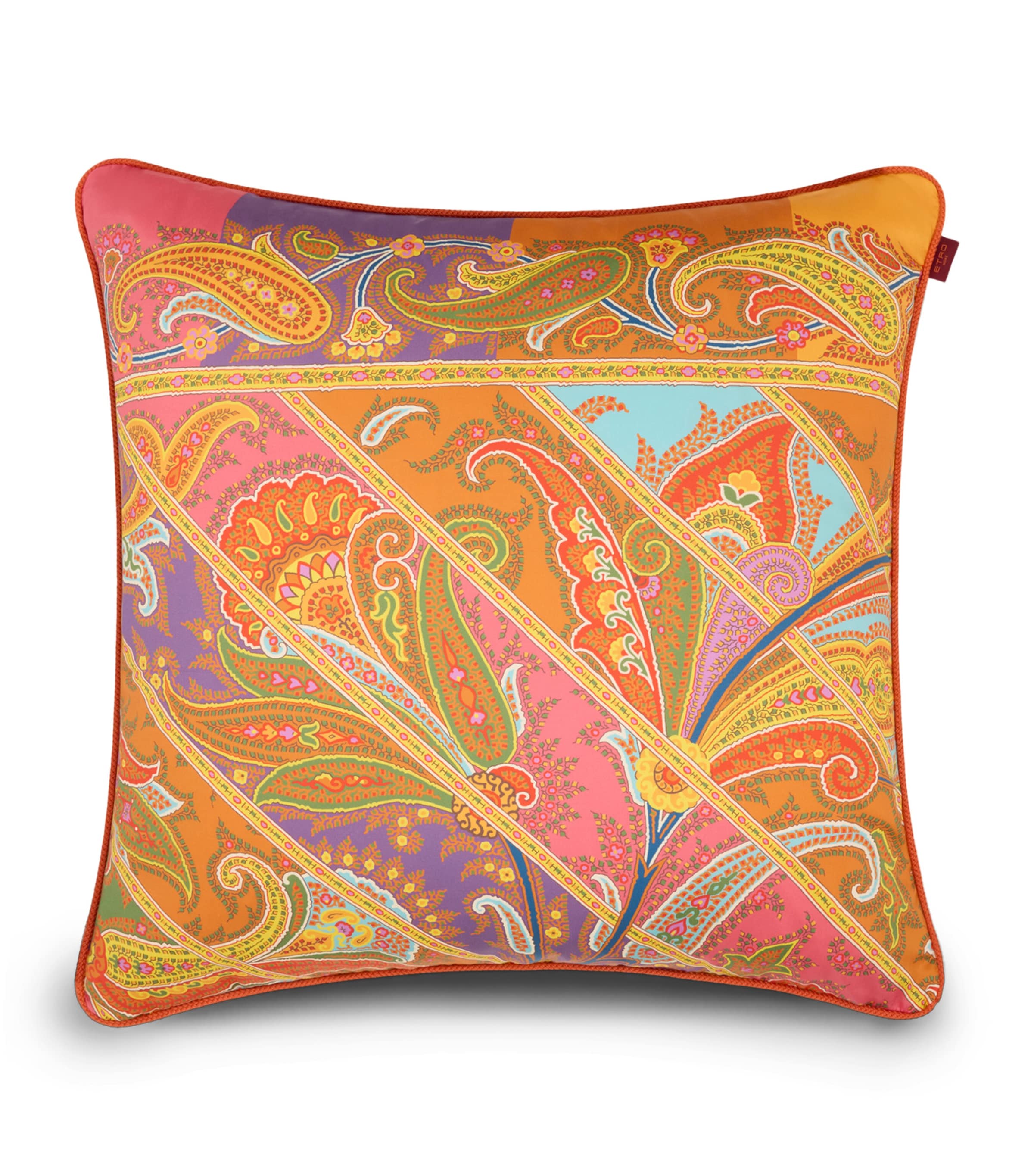Etro Cotton Satin Yaara Cushion (60cm x 60cm) Print On Orange Base