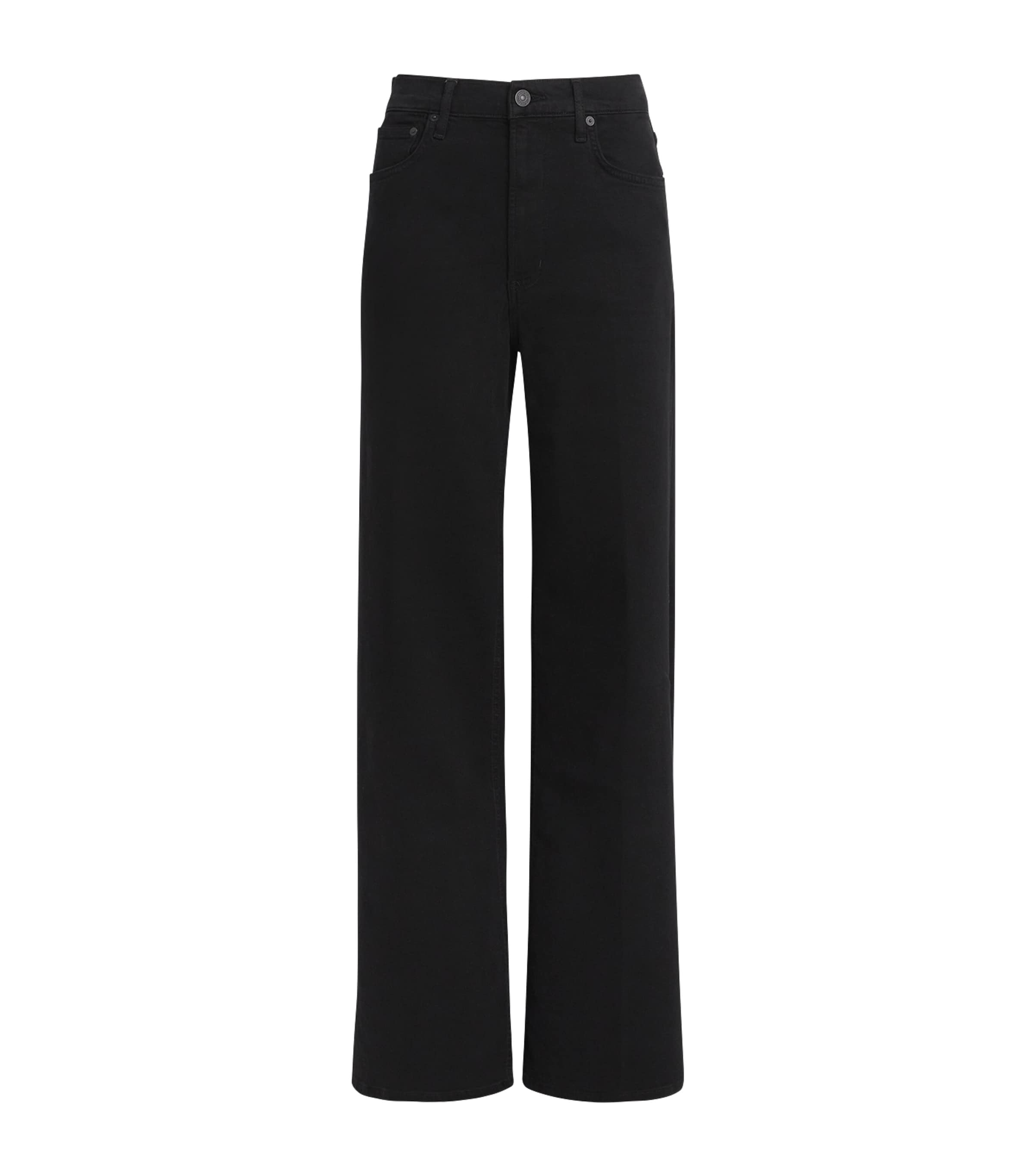 Citizens of Humanity Womens Lyra Wide-Leg Jeans Push Black
