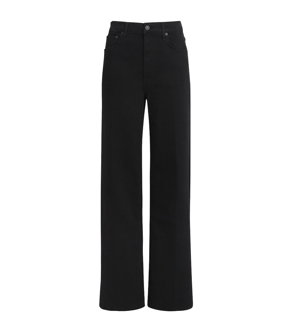 Citizens of Humanity Womens Lyra Wide-Leg Jeans Push Black