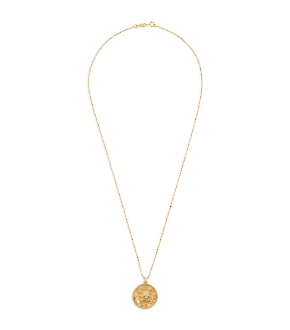 Yellow Gold and Diamond Good Luck Necklace
