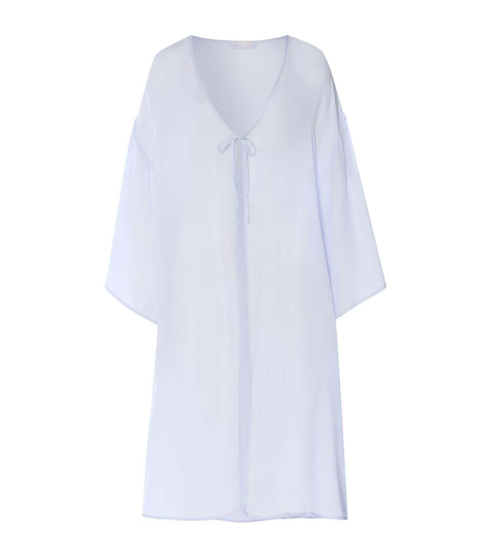 Hanro Womens Monea Robe Blue Dove