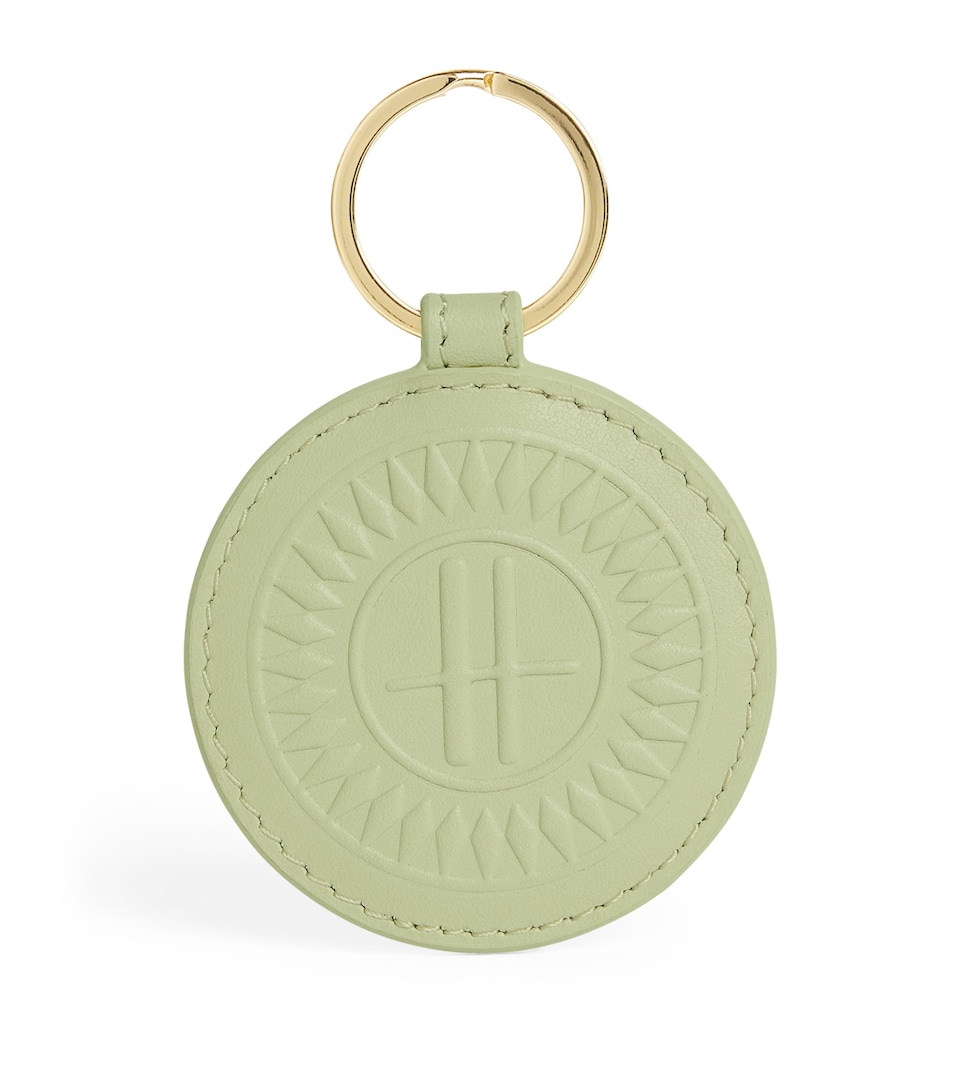Leather Logo Circle Keyring